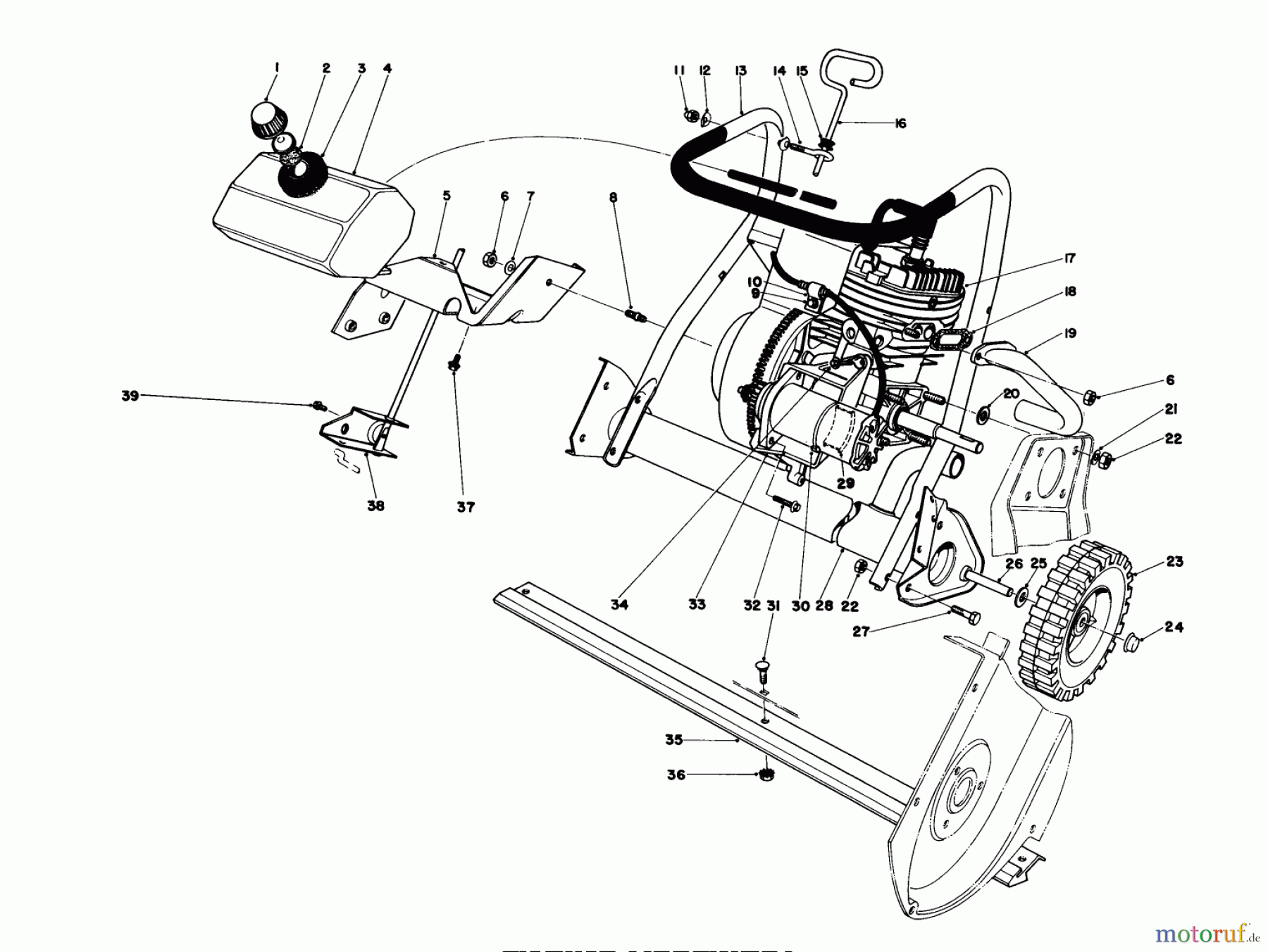 Toro Neu Snow Blowers/Snow Throwers Seite 1 38235 (S-200) - Toro S-200 Snowthrower, 1982 (2000001-2999999) ENGINE ASSEMBLY