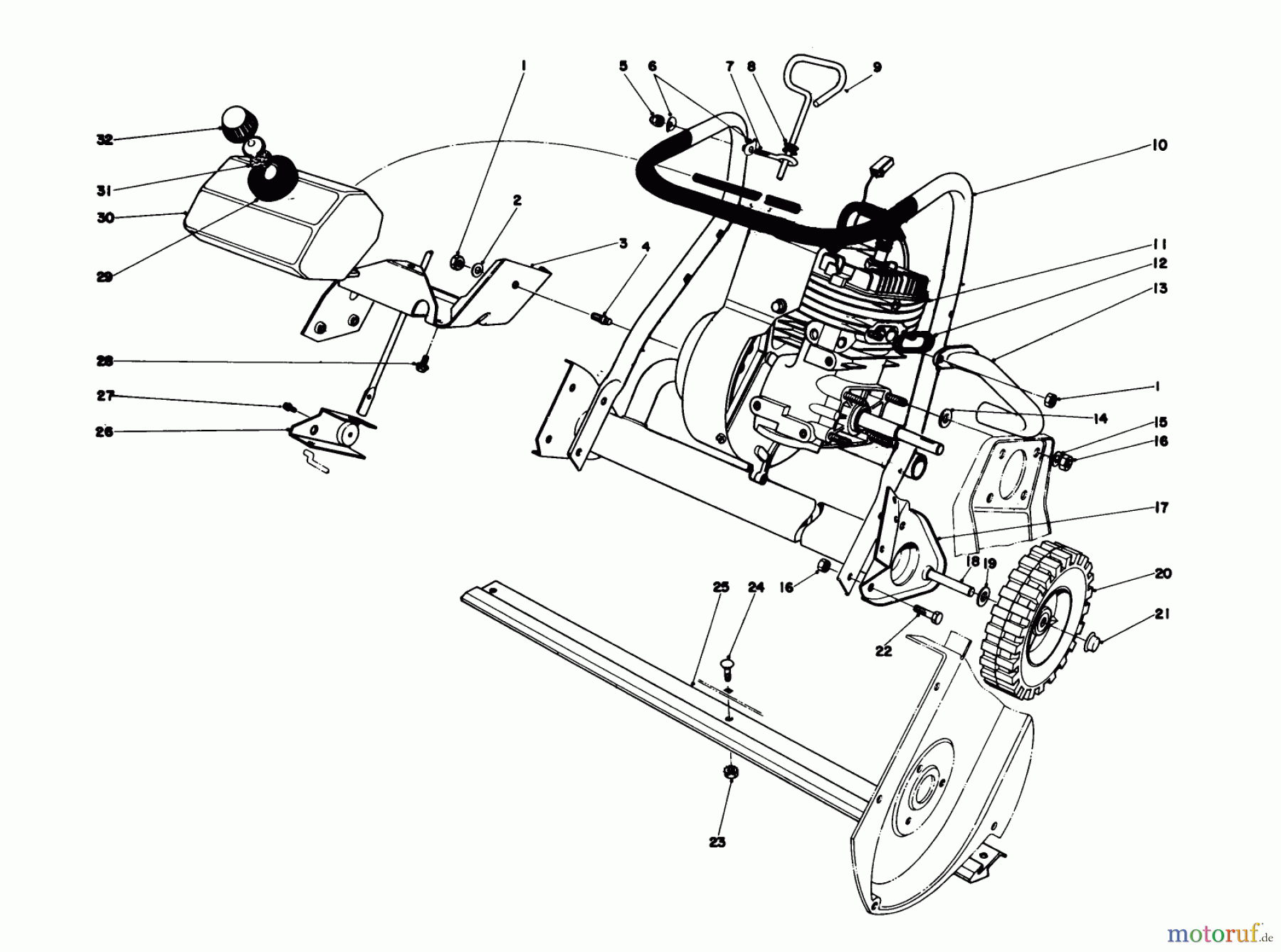  Toro Neu Snow Blowers/Snow Throwers Seite 1 38252 (S-200) - Toro S-200 Snowthrower, 1981 (1000001-1999999) ENGINE ASSEMBLY (MODEL 38242)