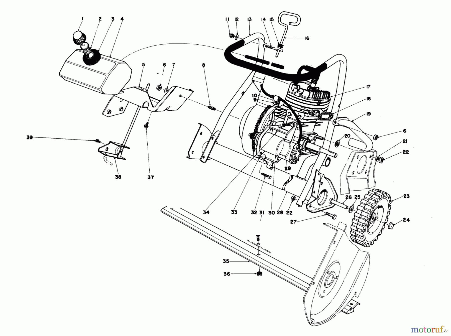  Toro Neu Snow Blowers/Snow Throwers Seite 1 38242 (S-200) - Toro S-200 Snowthrower, 1981 (1000001-1999999) ENGINE ASSEMBLY (MODEL 38252)