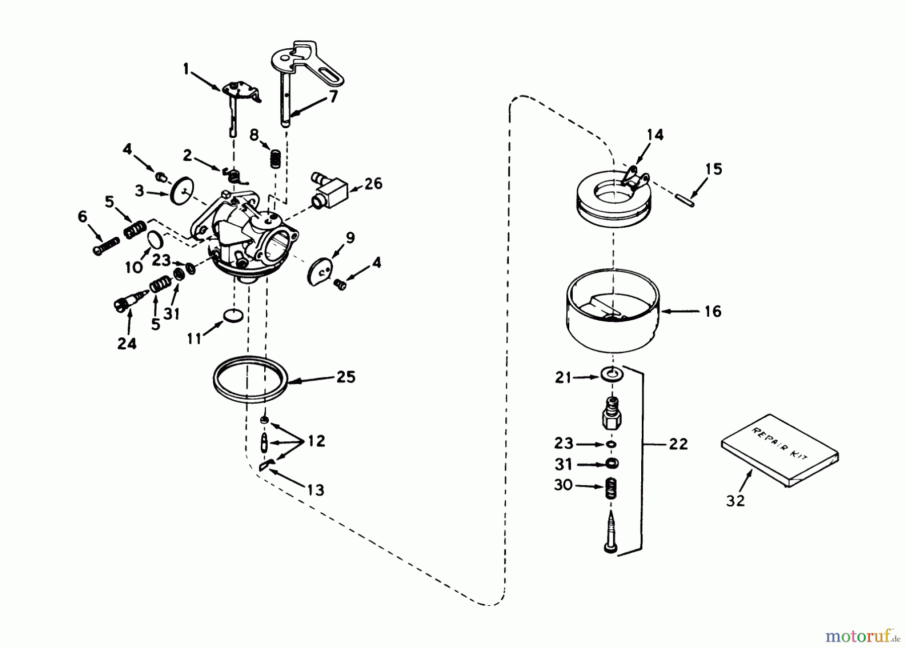  Toro Neu Snow Blowers/Snow Throwers Seite 1 38250 (421) - Toro 421 Snowthrower, 1980 (0000001-0999999) CARBURETOR NO. 632113