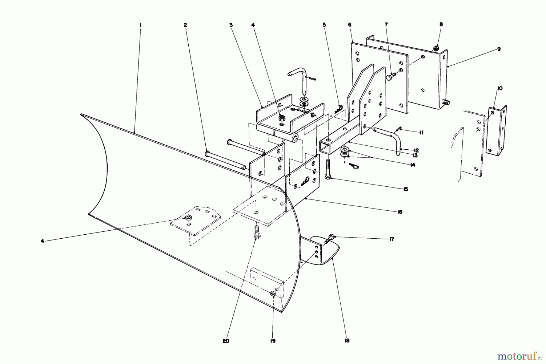  Toro Neu Snow Blowers/Snow Throwers Seite 1 38250 (421) - Toro 421 Snowthrower, 1980 (0000001-0999999) GRADER BLADE ASSEMBLY MODEL 59099