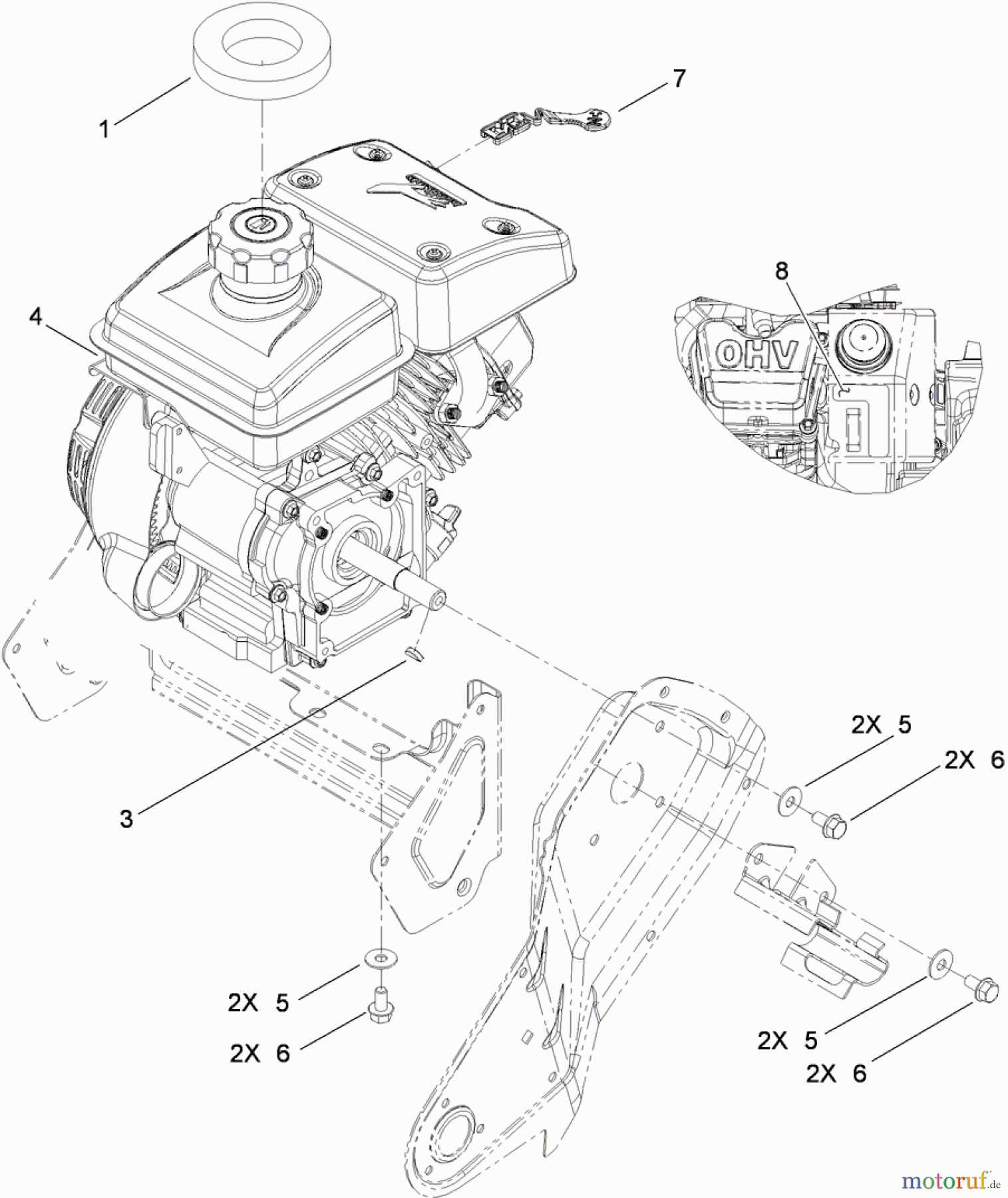  Toro Neu Snow Blowers/Snow Throwers Seite 1 38272 (180) - Toro Power Clear 180 Snowthrower, 2010 (310000001-310002466) ENGINE ASSEMBLY