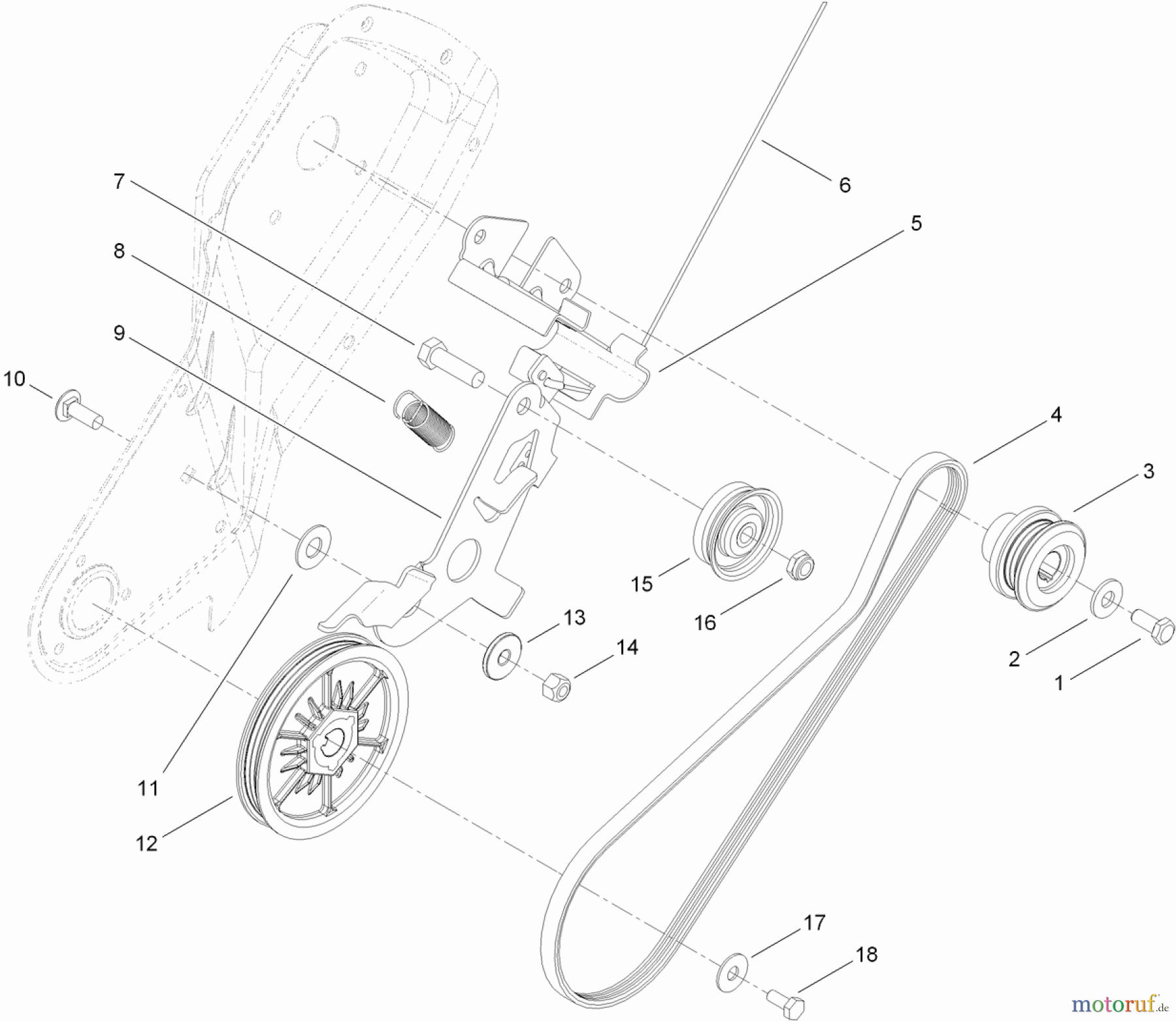  Toro Neu Snow Blowers/Snow Throwers Seite 1 38272 (180) - Toro Power Clear 180 Snowthrower, 2011 (311000001-311003000) BELT AND DRIVE ASSEMBLY