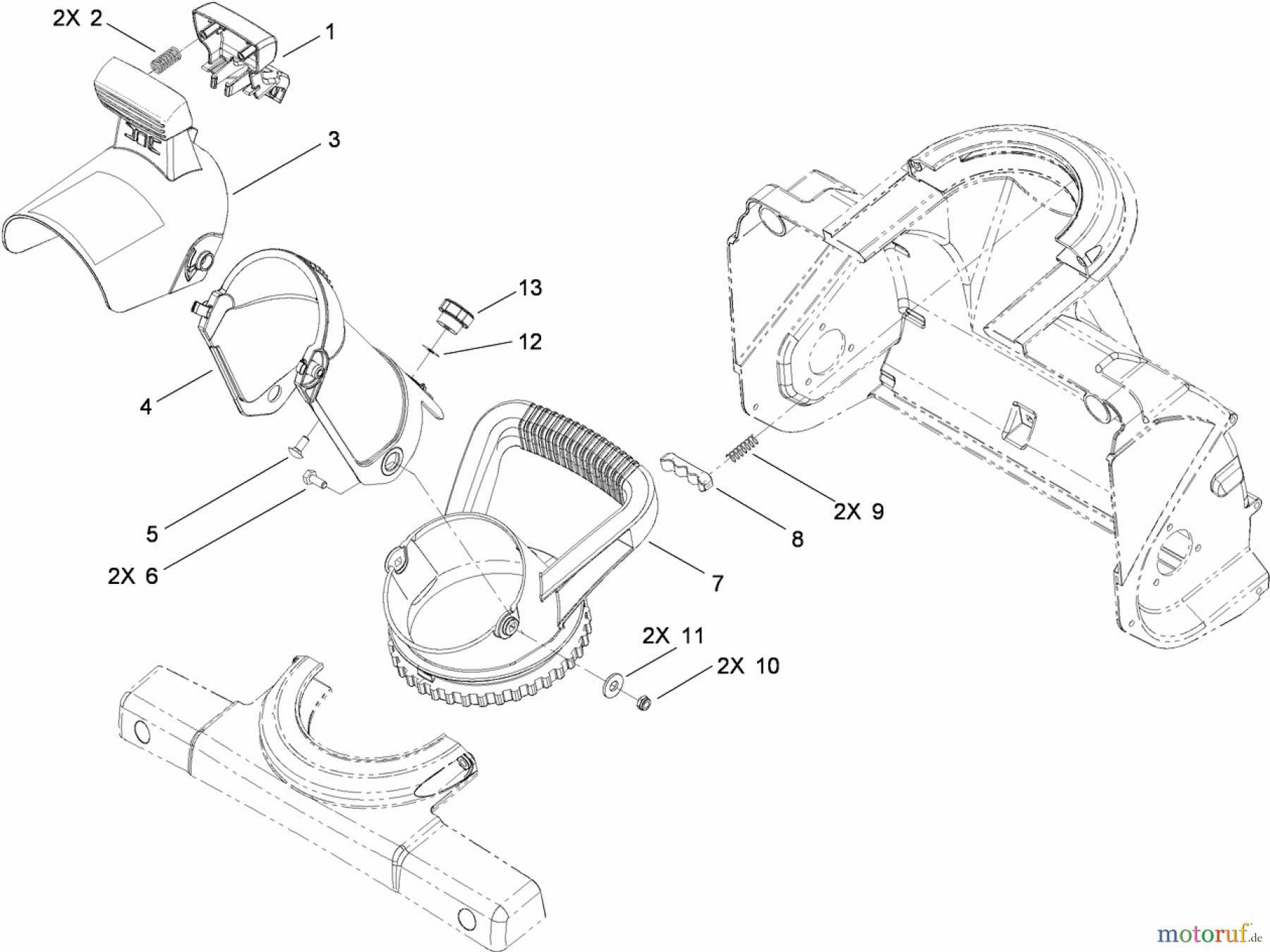  Toro Neu Snow Blowers/Snow Throwers Seite 1 38272 (180) - Toro Power Clear 180 Snowthrower, 2011 (311003001-311999999) DEFLECTOR CHUTE CONTROL ASSEMBLY