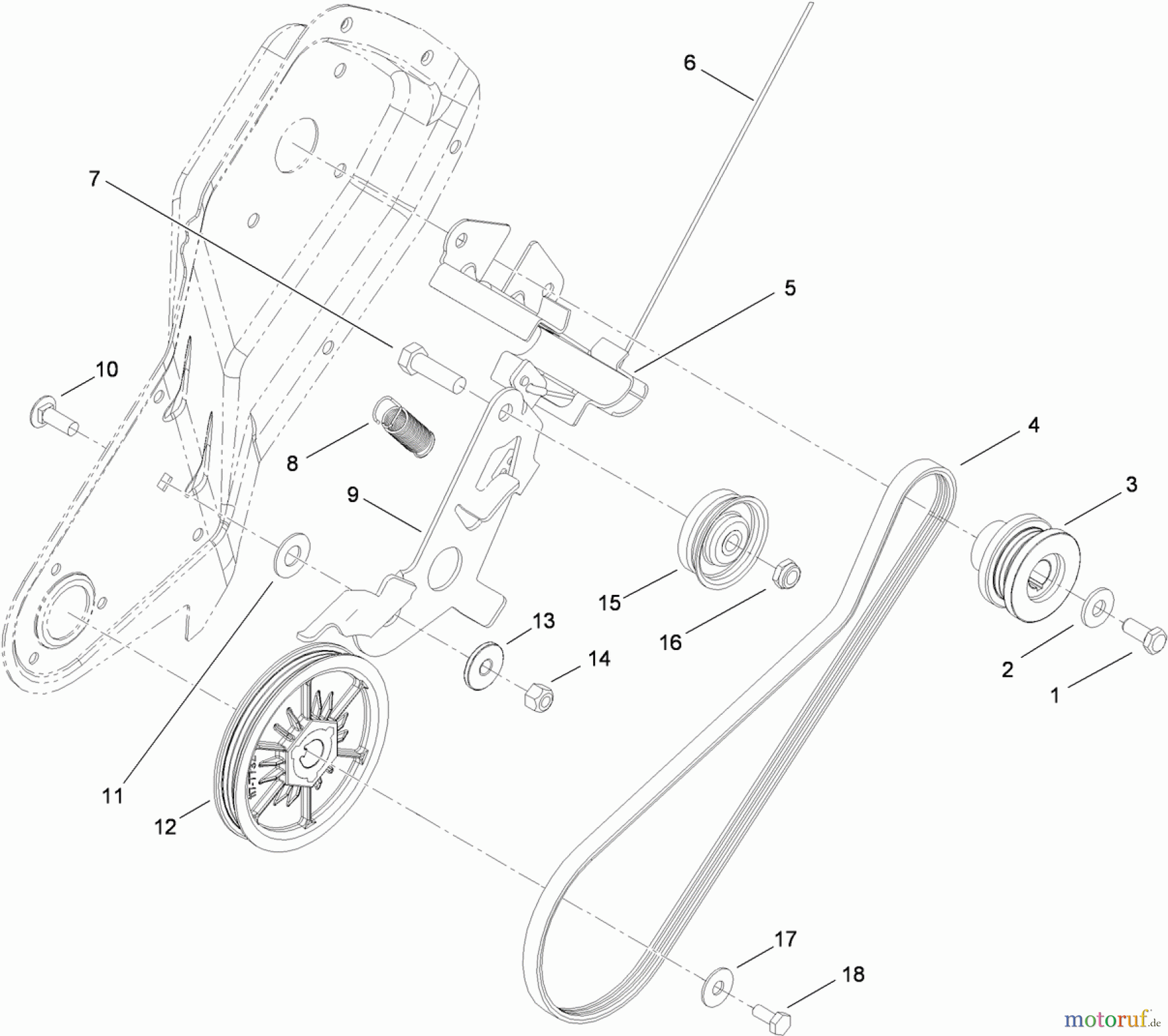  Toro Neu Snow Blowers/Snow Throwers Seite 1 38282 (180) - Toro Power Clear 180 Snowthrower, 2010 (310000001-310006956) BELT DRIVE ASSEMBLY