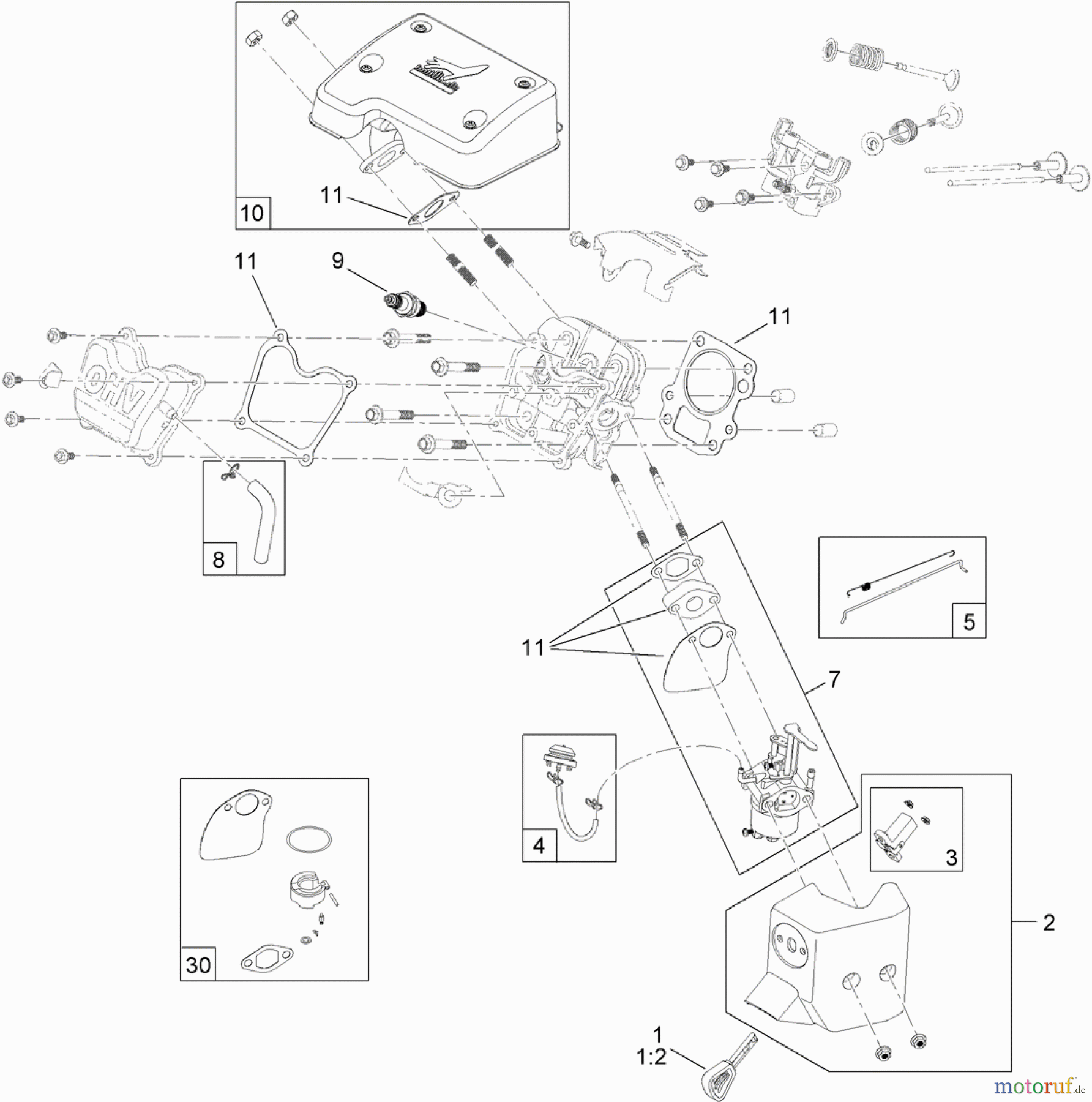  Toro Neu Snow Blowers/Snow Throwers Seite 1 38283 - Toro Powerlite Snowthrower, 2013 (SN 313000001-313999999) ENGINE ASSEMBLY NO. 1