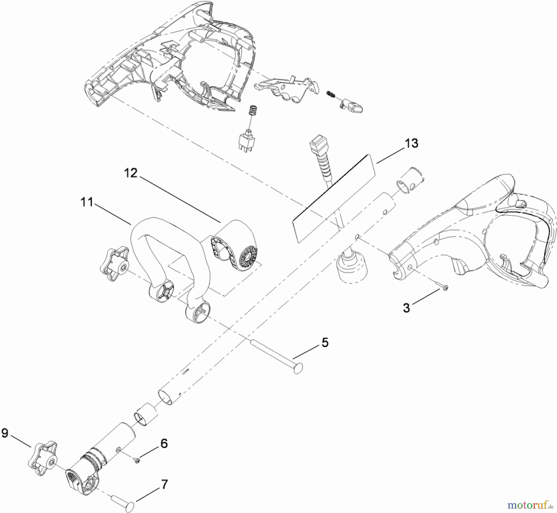  Toro Neu Snow Blowers/Snow Throwers Seite 1 38361 - Toro Power Shovel, 2008 (280000001-280999999) HANDLE ASSEMBLY