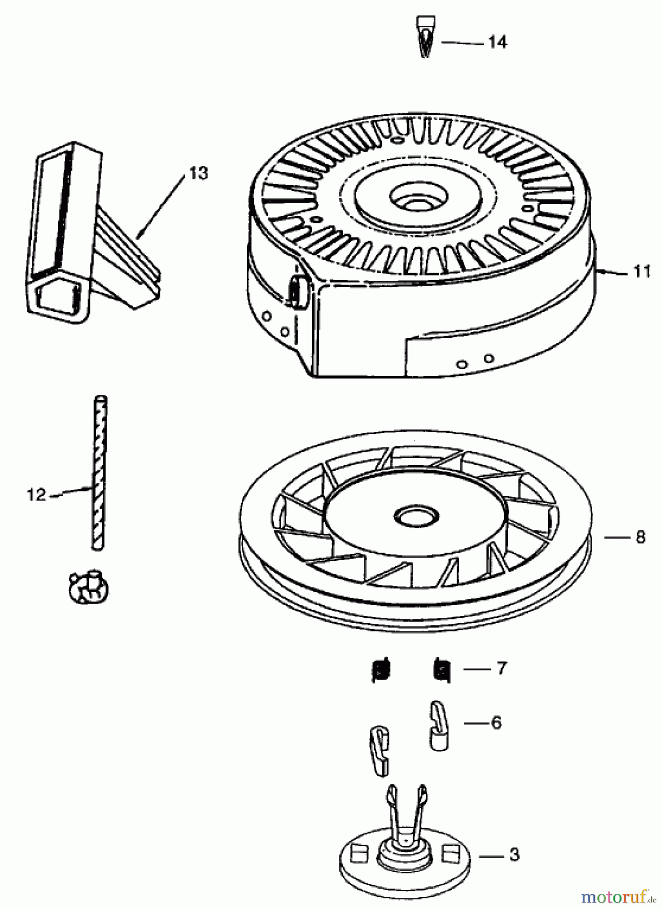  Toro Neu Snow Blowers/Snow Throwers Seite 1 38405 (1000) - Toro CCR 1000 Snowthrower, 2000 (200000001-200999999) RECOIL STARTER NO. 590743