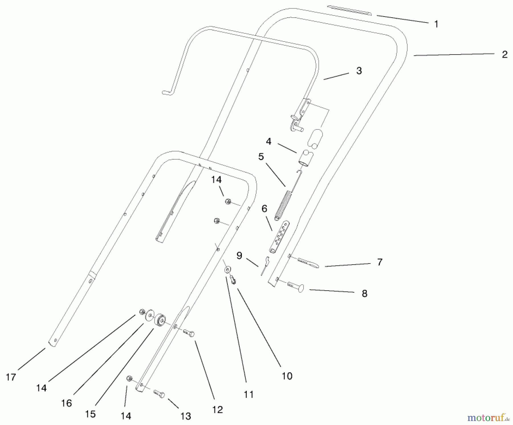  Toro Neu Snow Blowers/Snow Throwers Seite 1 38409 (2400) - Toro CCR 2400 Snowthrower, 1999 (9900001-9999999) HANDLE ASSEMBLY