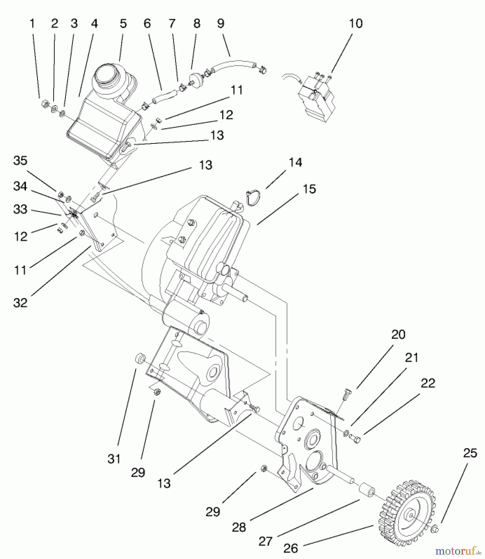  Toro Neu Snow Blowers/Snow Throwers Seite 1 38413 (2450) - Toro CCR 2450 Snowthrower, 2000 (200000001-200012344) ENGINE AND FRAME ASSEMBLY