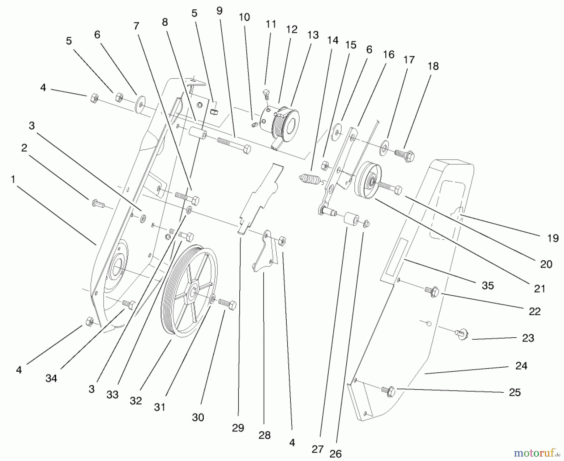  Toro Neu Snow Blowers/Snow Throwers Seite 1 38413 (2450) - Toro CCR 2450 Snowthrower, 2000 (000000001-000999999) IMPELLER DRIVE ASSEMBLY