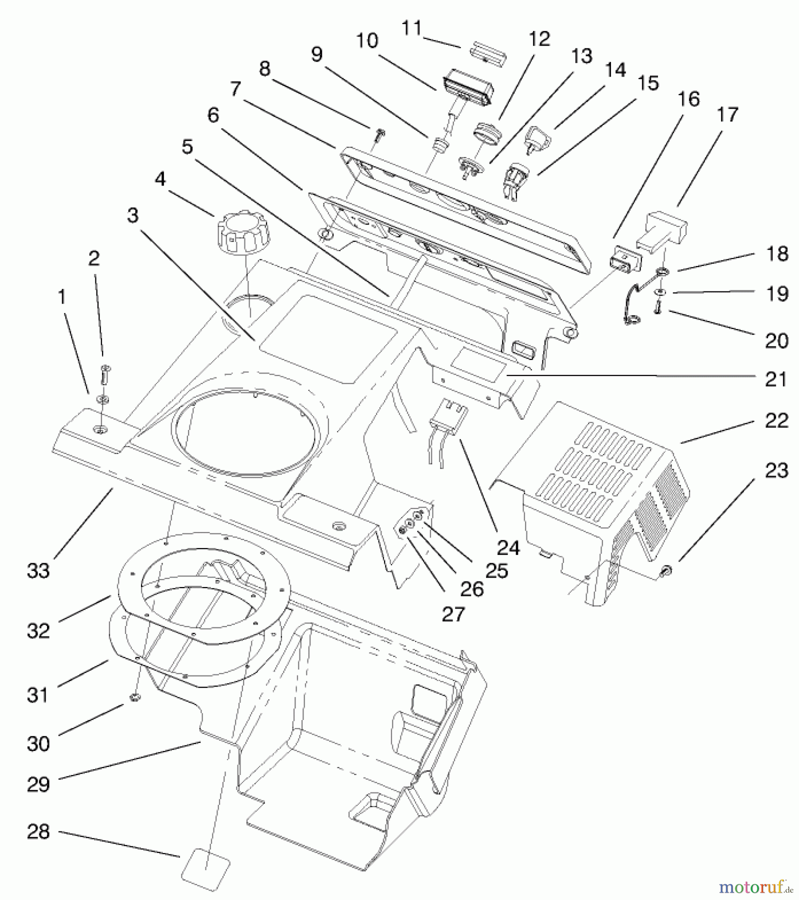  Toro Neu Snow Blowers/Snow Throwers Seite 1 38419 (2450) - Toro CCR 2450 Snowthrower, 2000 (000000001-000999999) UPPER SHROUD AND CONTROL PANEL ASSEMBLY