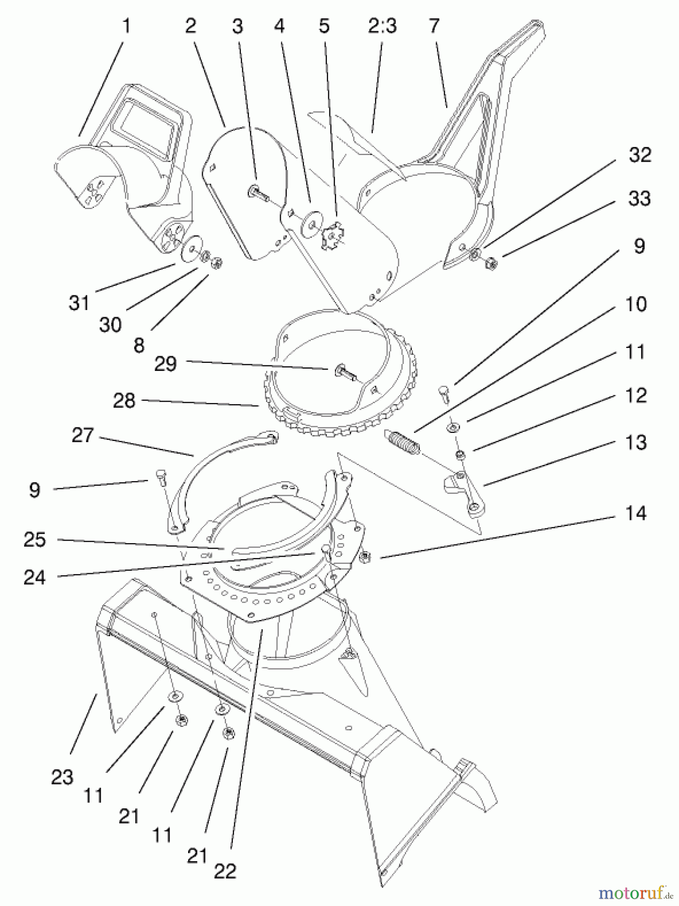  Toro Neu Snow Blowers/Snow Throwers Seite 1 38419 (2450) - Toro CCR 2450 Snowthrower, 2000 (200012437-200999999) CHUTE ASSEMBLY