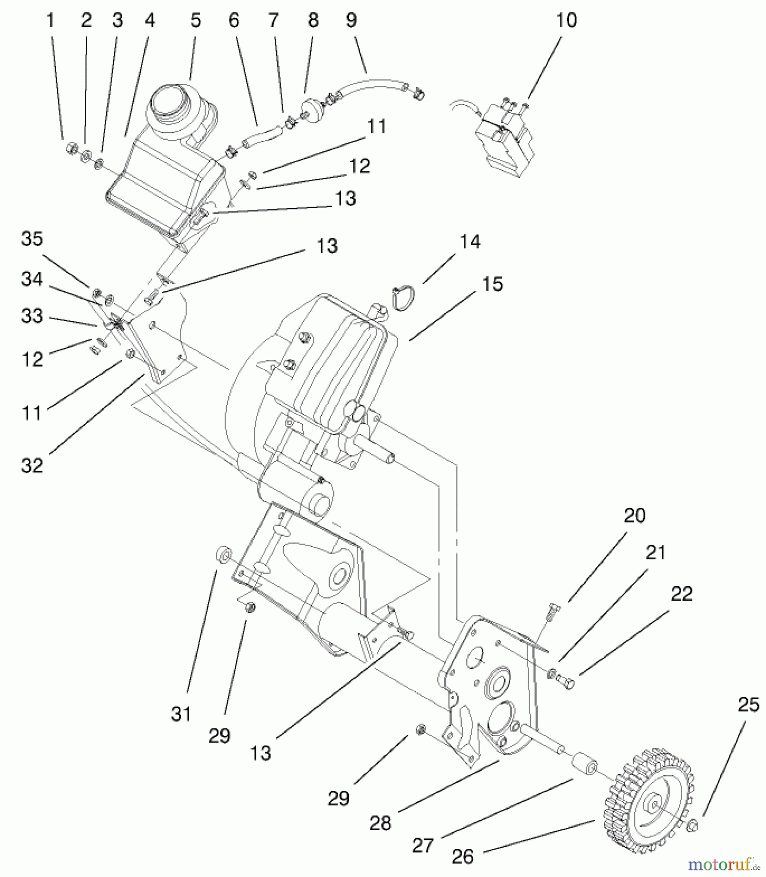  Toro Neu Snow Blowers/Snow Throwers Seite 1 38419 (2450) - Toro CCR 2450 Snowthrower, 2000 (200012437-200999999) ENGINE AND FRAME ASSEMBLY