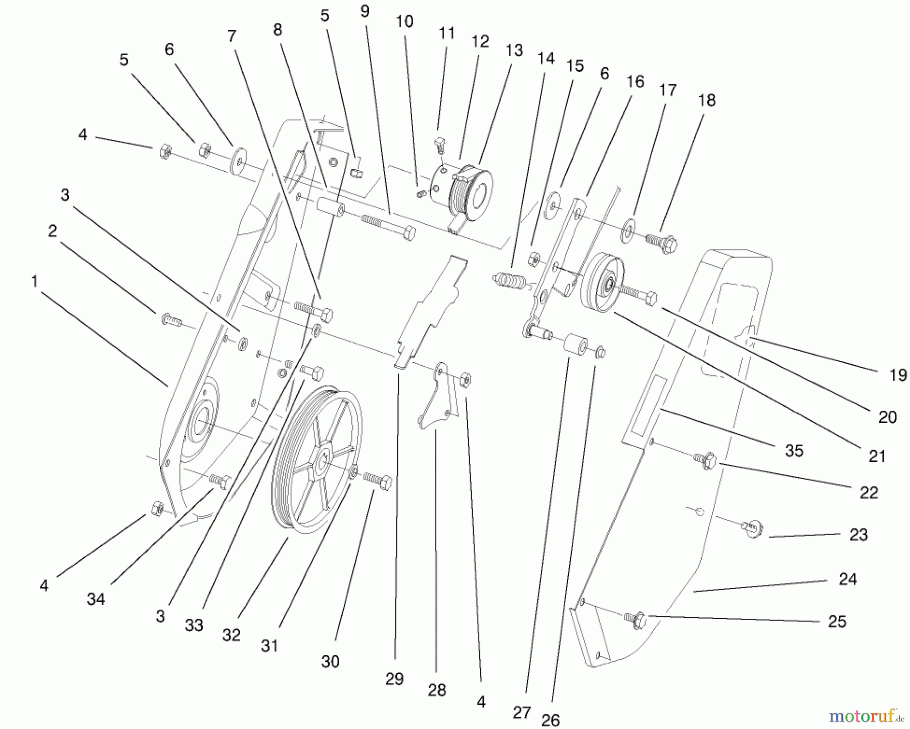  Toro Neu Snow Blowers/Snow Throwers Seite 1 38419 (2450) - Toro CCR 2450 Snowthrower, 2000 (200012437-200999999) IMPELLER DRIVE ASSEMBLY