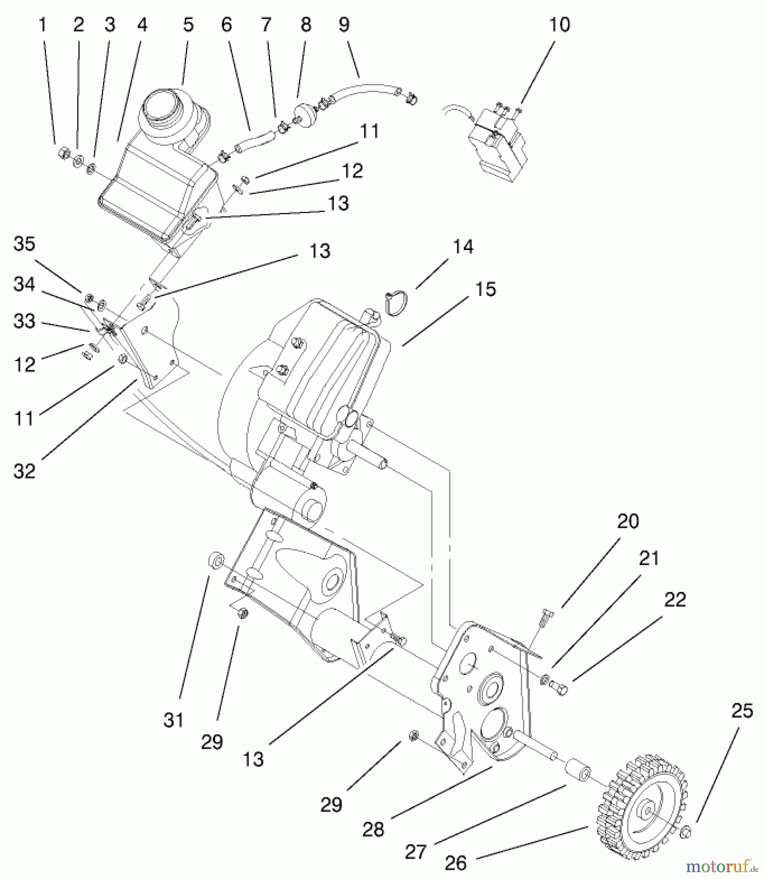  Toro Neu Snow Blowers/Snow Throwers Seite 1 38413 (2450) - Toro CCR 2450 Snowthrower, 2001 (210000001-210999999) ENGINE AND FRAME ASSEMBLY