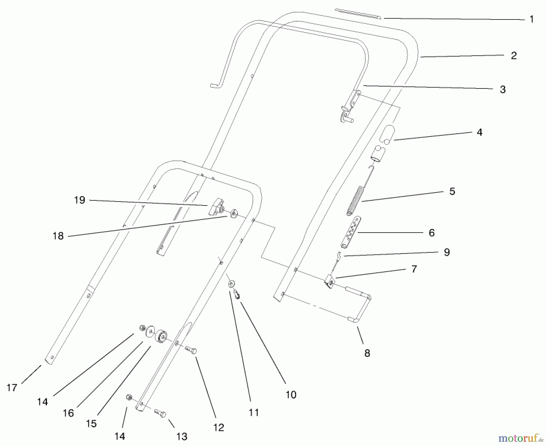  Toro Neu Snow Blowers/Snow Throwers Seite 1 38429 (2450) - Toro CCR 2450 Snowthrower, 2000 (200000001-200999999) HANDLE ASSEMBLY