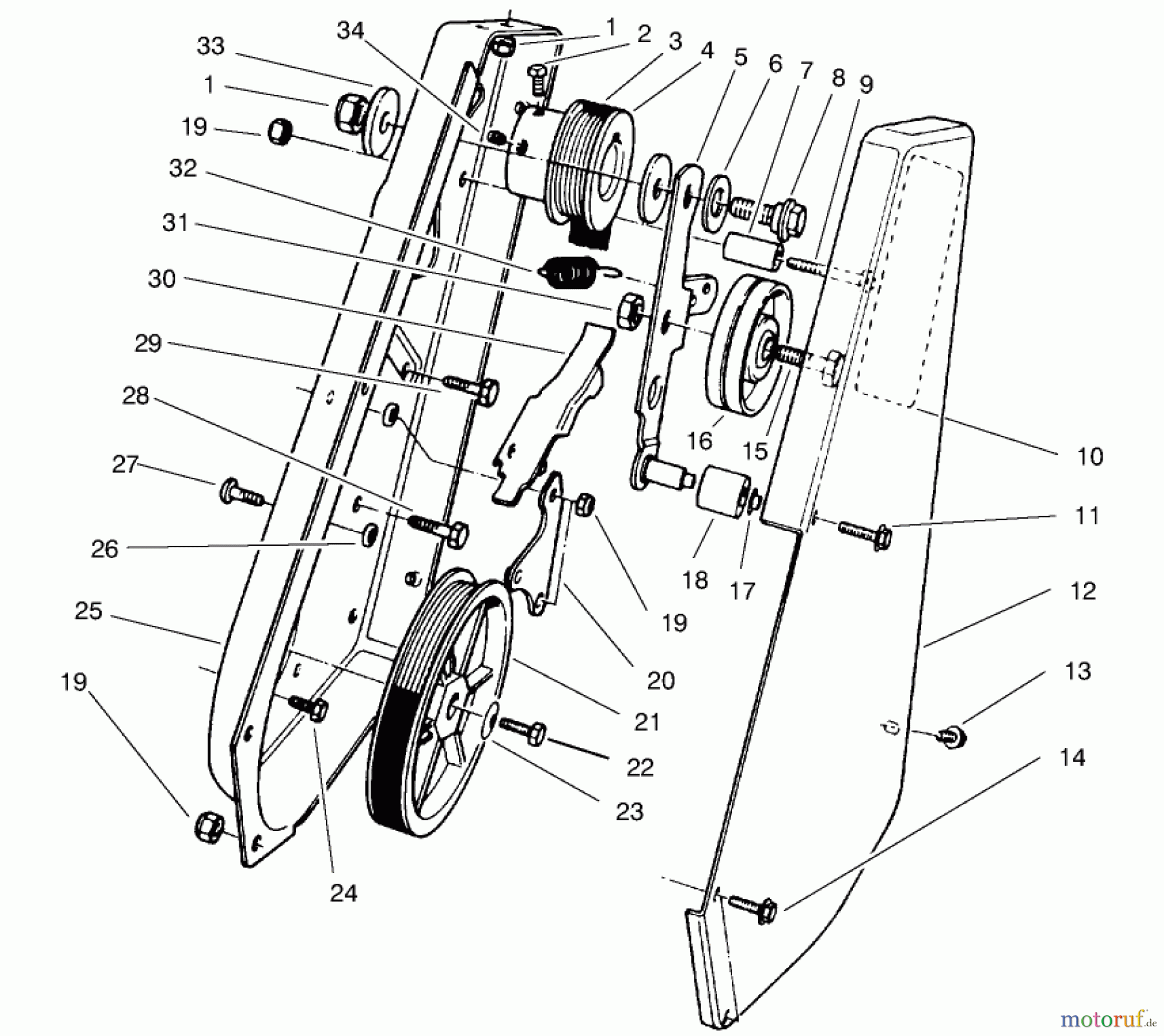  Toro Neu Snow Blowers/Snow Throwers Seite 1 38430 (3000) - Toro CCR 3000 Snowthrower, 1997 (7900001-7999999) DRIVE ASSEMBLY