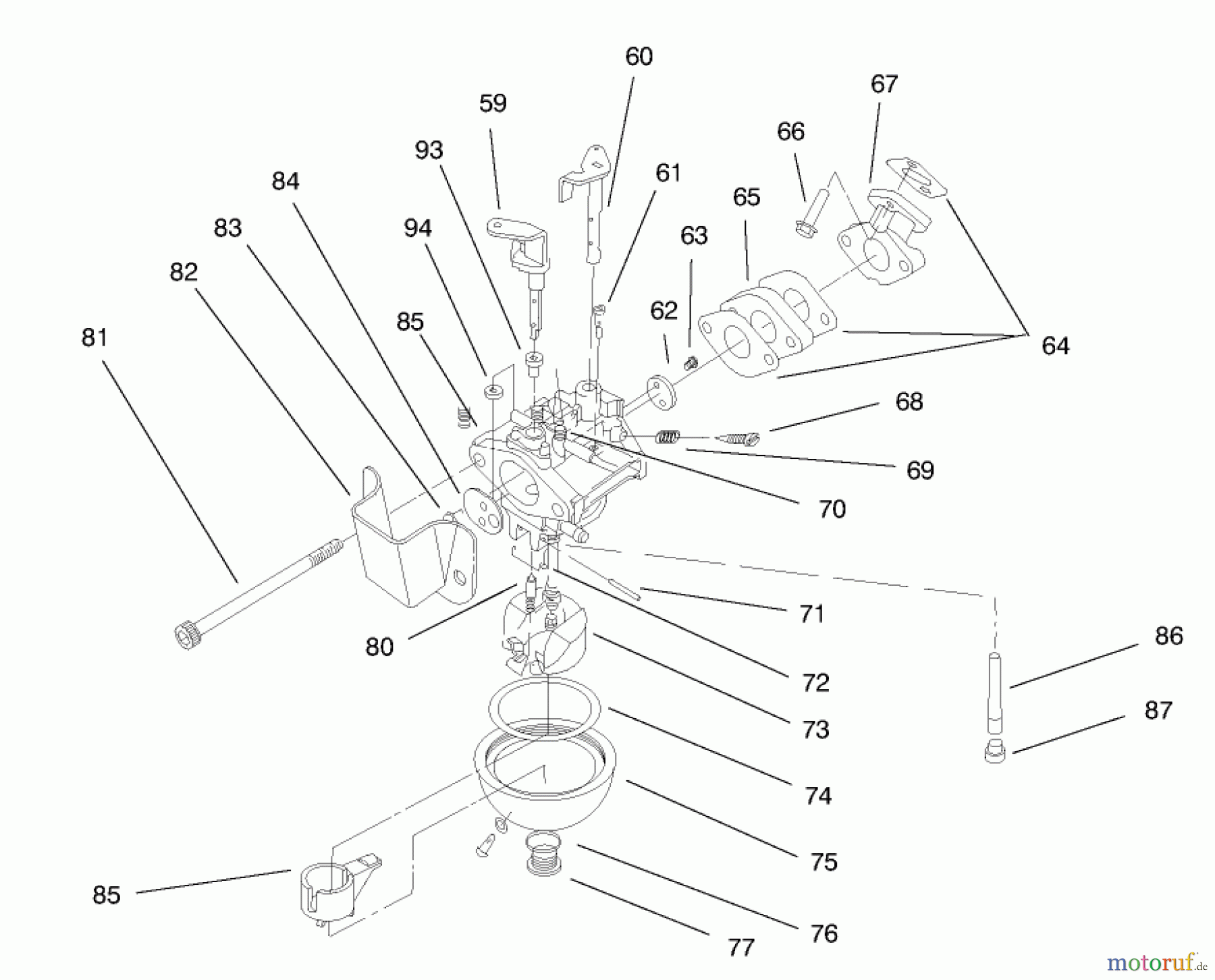  Toro Neu Snow Blowers/Snow Throwers Seite 1 38430 (3000) - Toro CCR 3000 Snowthrower, 1997 (7900001-7999999) ENGINE ASSEMBLY MODEL NO. 47PT6-4 #5