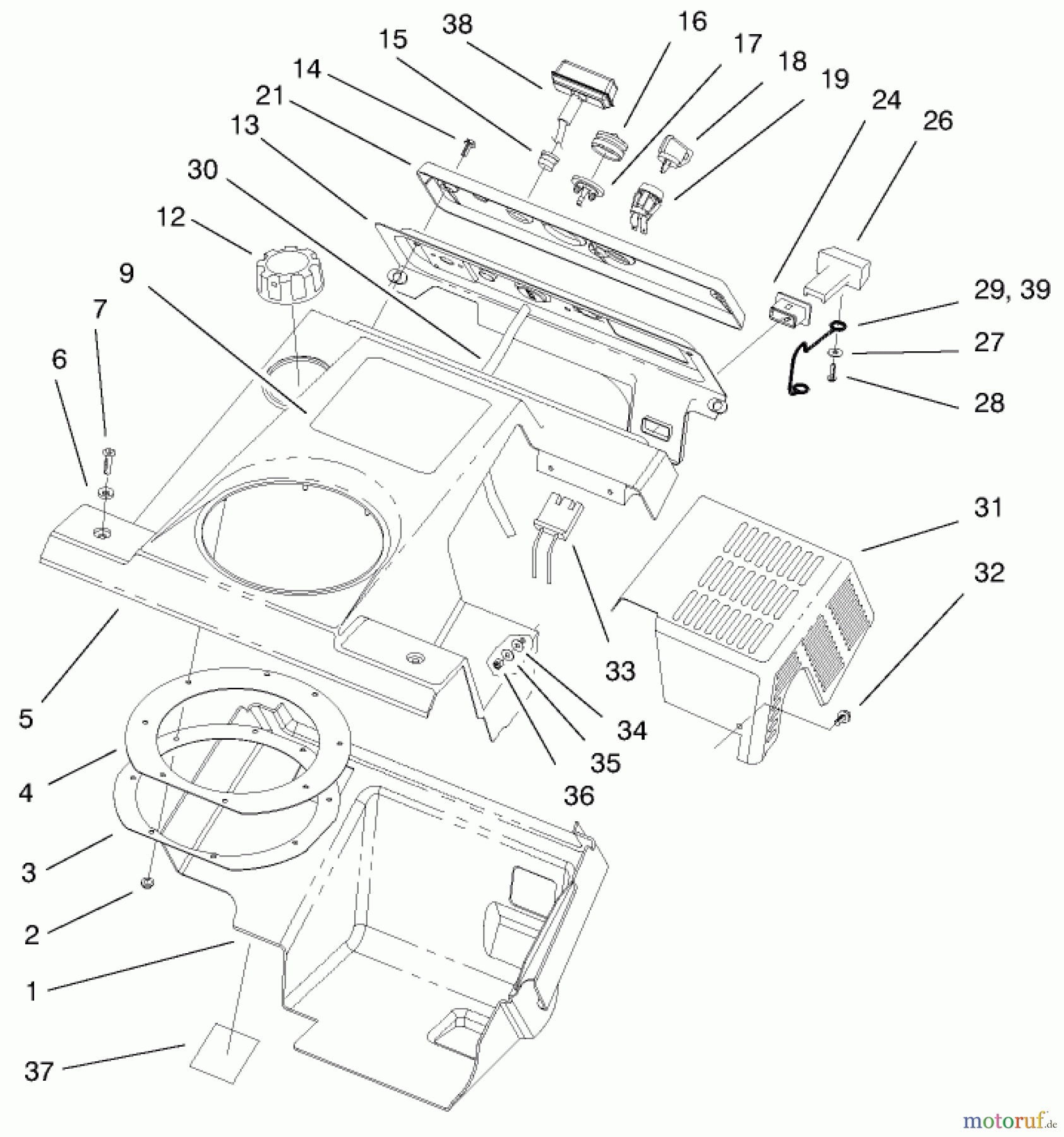  Toro Neu Snow Blowers/Snow Throwers Seite 1 38430 (3000) - Toro CCR 3000 Snowthrower, 1999 (9900001-9999999) SHROUD ASSEMBLY