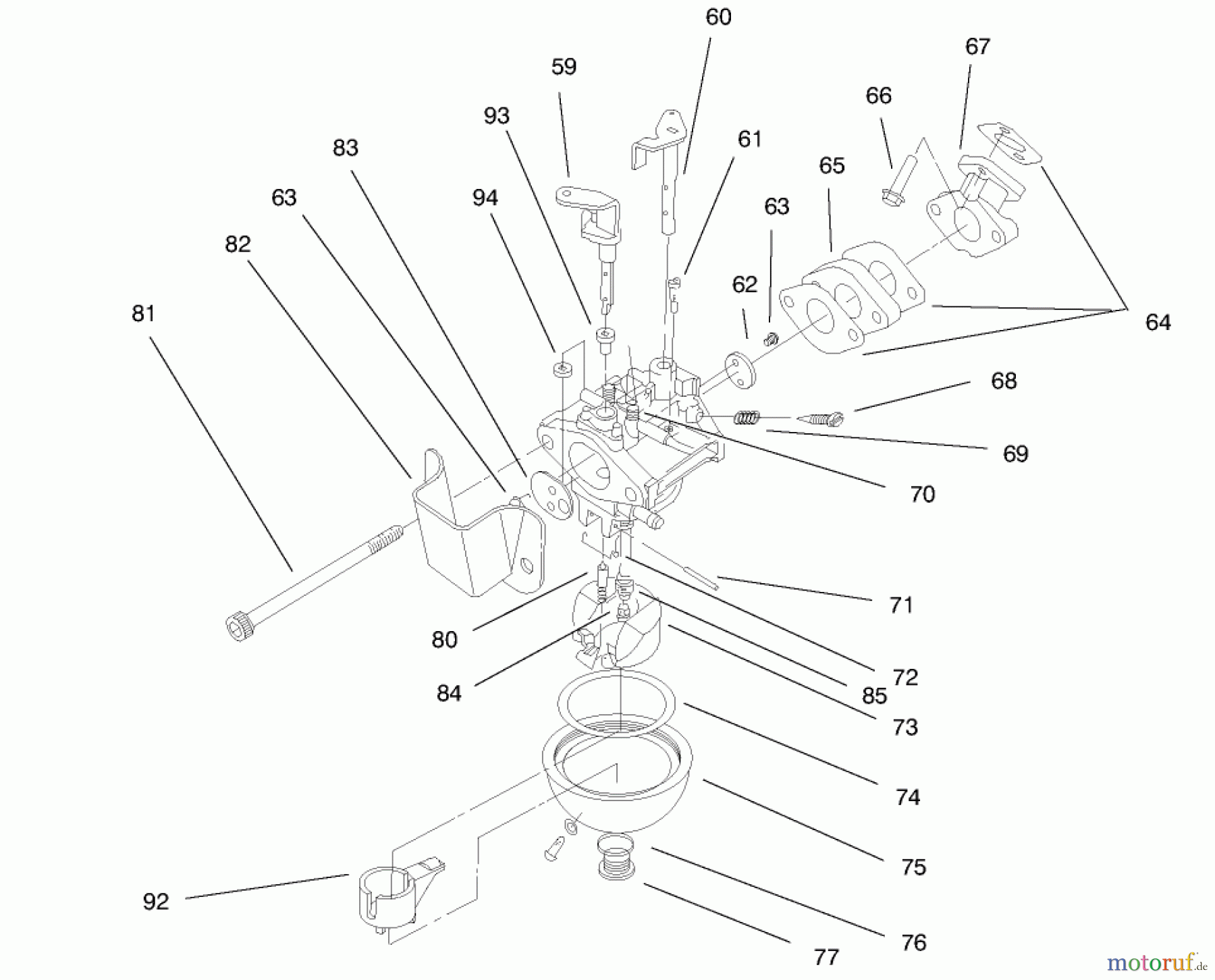  Toro Neu Snow Blowers/Snow Throwers Seite 1 38436 (3000) - Toro CCR 3000 Snowthrower, 1997 (7900001-7999999) ENGINE ASSEMBLY MODEL NO. 47PT6-5 #5