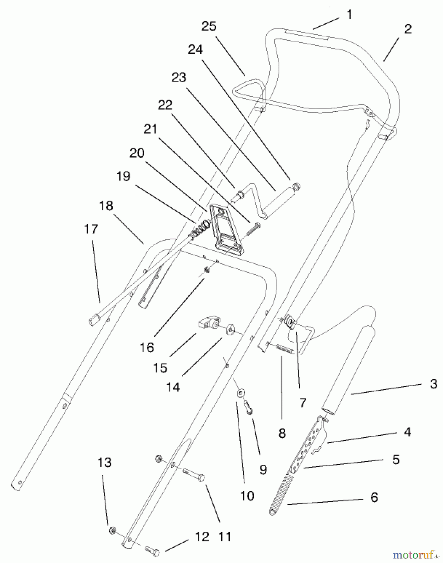  Toro Neu Snow Blowers/Snow Throwers Seite 1 38437 (3000) - Toro CCR 3000 Snowthrower, 1999 (9900001-9999999) HANDLE ASSEMBLY