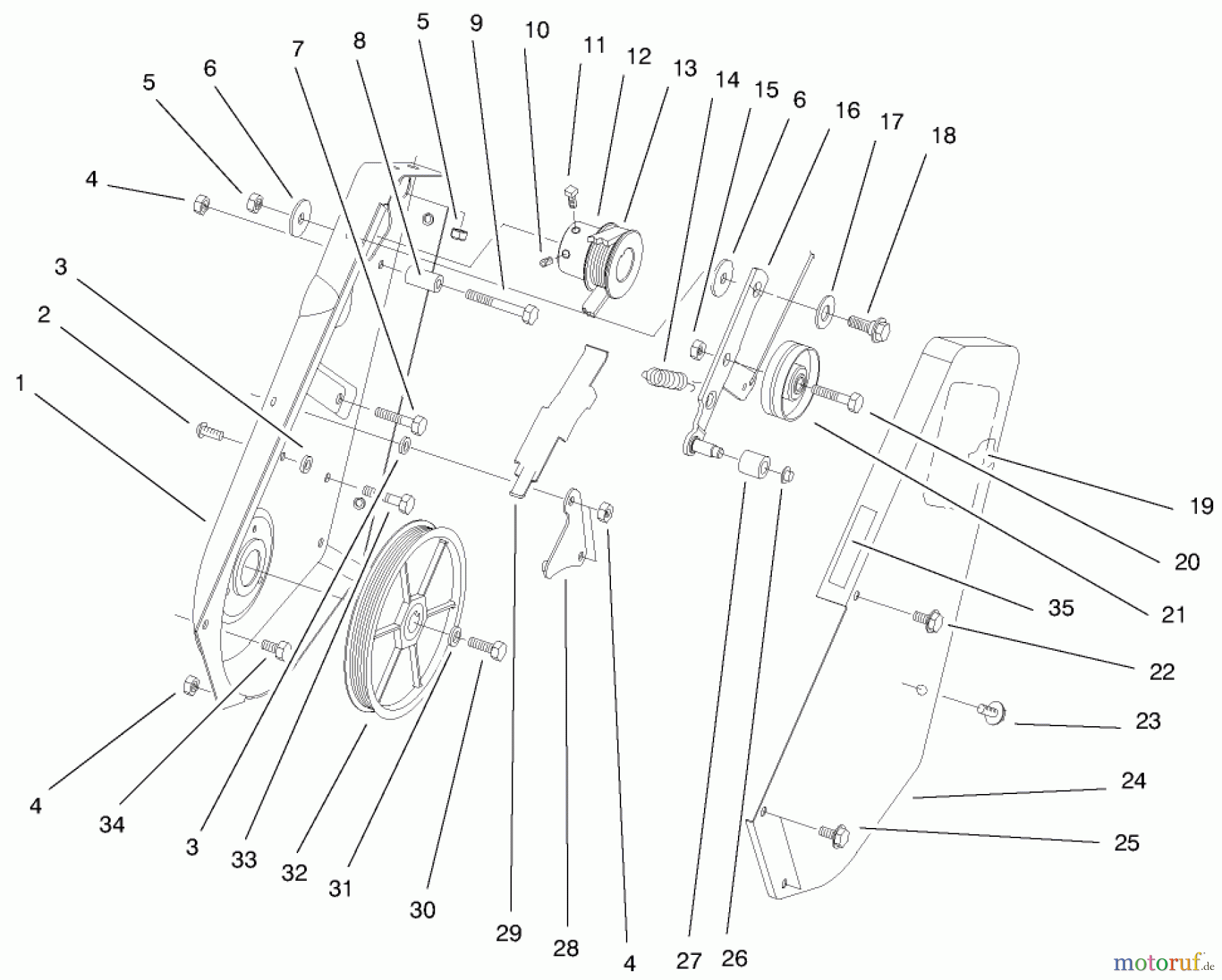  Toro Neu Snow Blowers/Snow Throwers Seite 1 38438 (3000) - Toro CCR 3000 Snowthrower, 1999 (9900001-9999999) SIDE PLATE AND IDLER ASSEMBLY