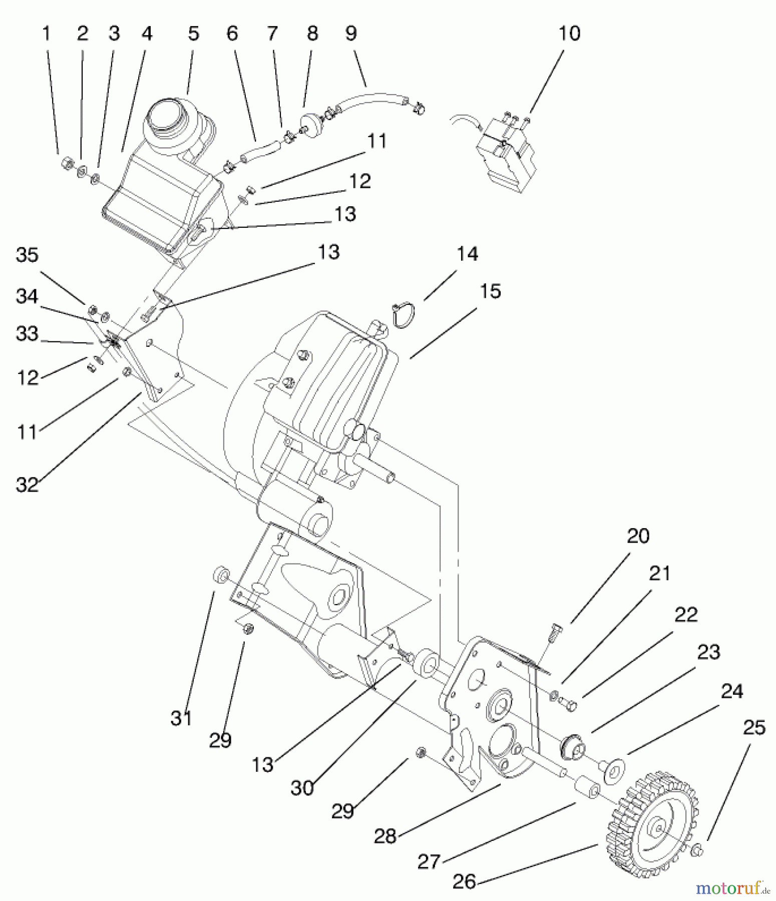  Toro Neu Snow Blowers/Snow Throwers Seite 1 38440 (3650) - Toro CCR 3650 Snowthrower, 2000 (200000001-200014063) ENGINE AND FRAME ASSEMBLY