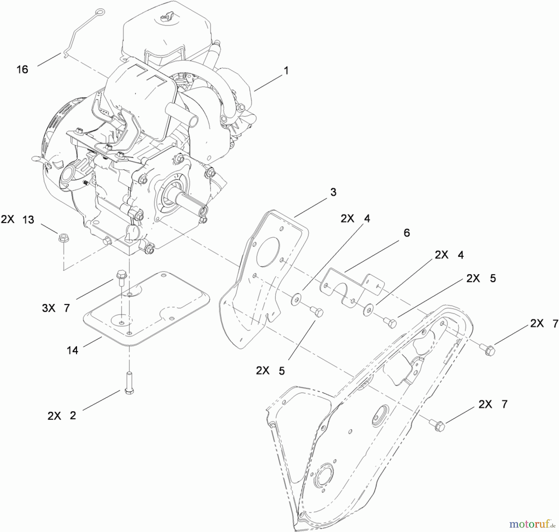  Toro Neu Snow Blowers/Snow Throwers Seite 1 38451 (621 R) - Toro Power Clear 621 R Snowthrower, 2012 (312000001-312999999) ENGINE ASSEMBLY