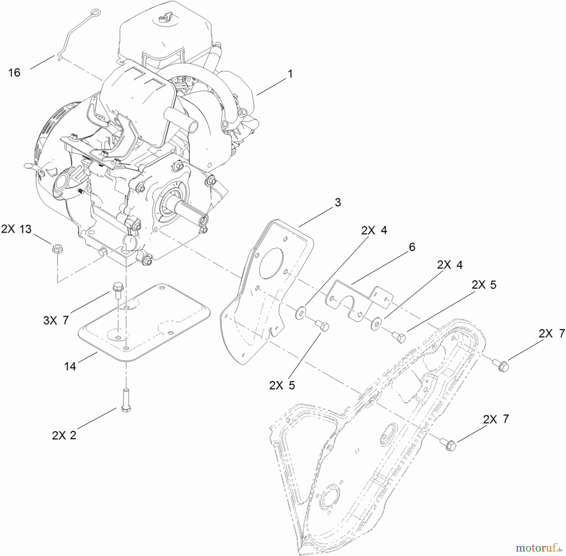  Toro Neu Snow Blowers/Snow Throwers Seite 1 38451 (621 R) - Toro Power Clear 621 R Snowthrower, 2013 (SN 313000001-313001999) ENGINE ASSEMBLY