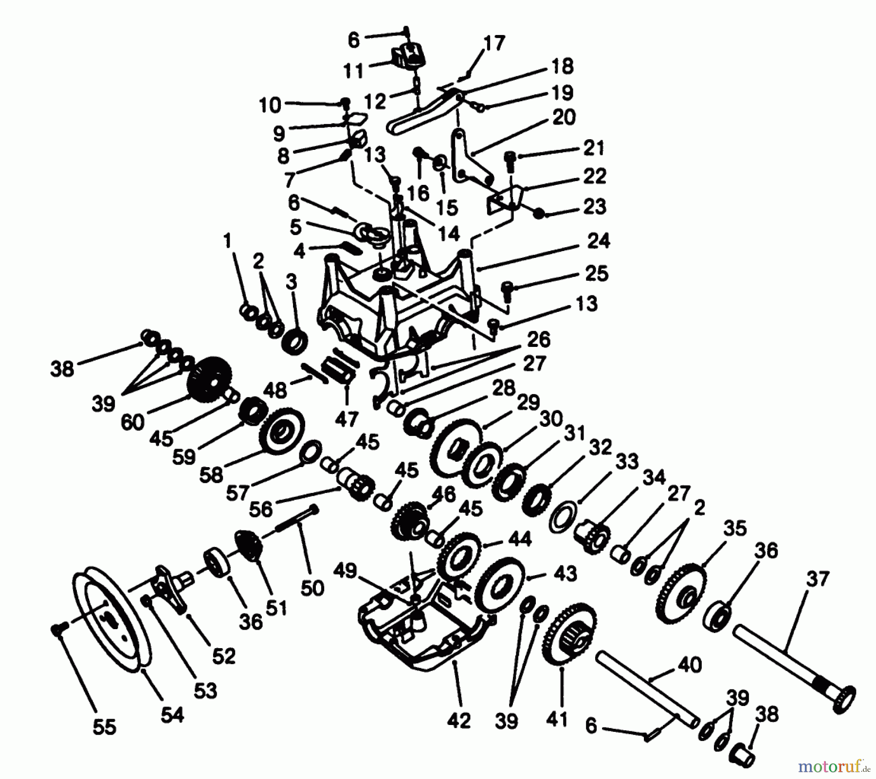  Toro Neu Snow Blowers/Snow Throwers Seite 1 38505 (624) - Toro 624 Power Shift Snowthrower, 1988 (8000001-8999999) TRANSMISSION ASSEMBLY NO. 62-0190