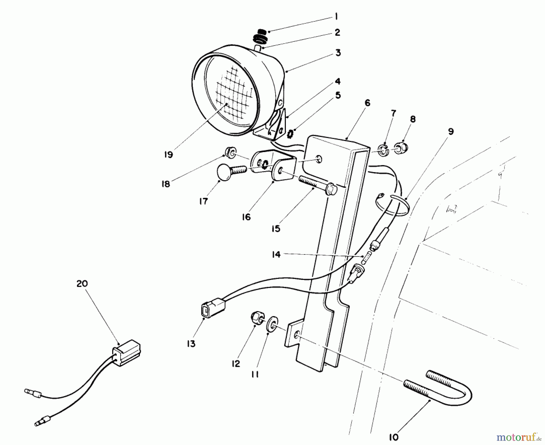  Toro Neu Snow Blowers/Snow Throwers Seite 1 38505 (624) - Toro 624 Power Shift Snowthrower, 1989 (9000001-9999999) LIGHT KIT NO. 66-7950 (OPTIONAL)