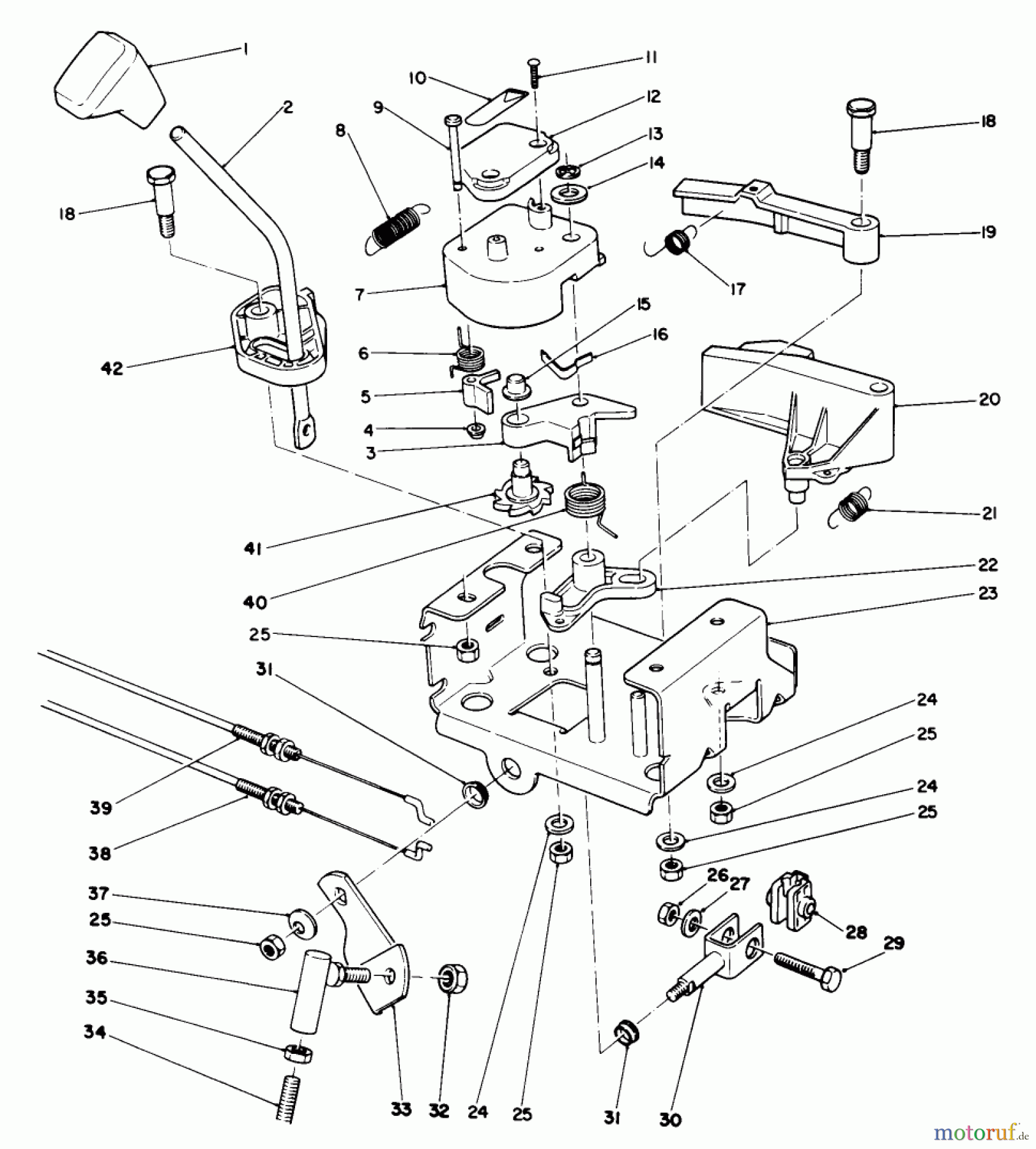  Toro Neu Snow Blowers/Snow Throwers Seite 1 38505 (624) - Toro 624 Power Shift Snowthrower, 1990 (0000001-0999999) TRACTION LINKAGE ASSEMBLY