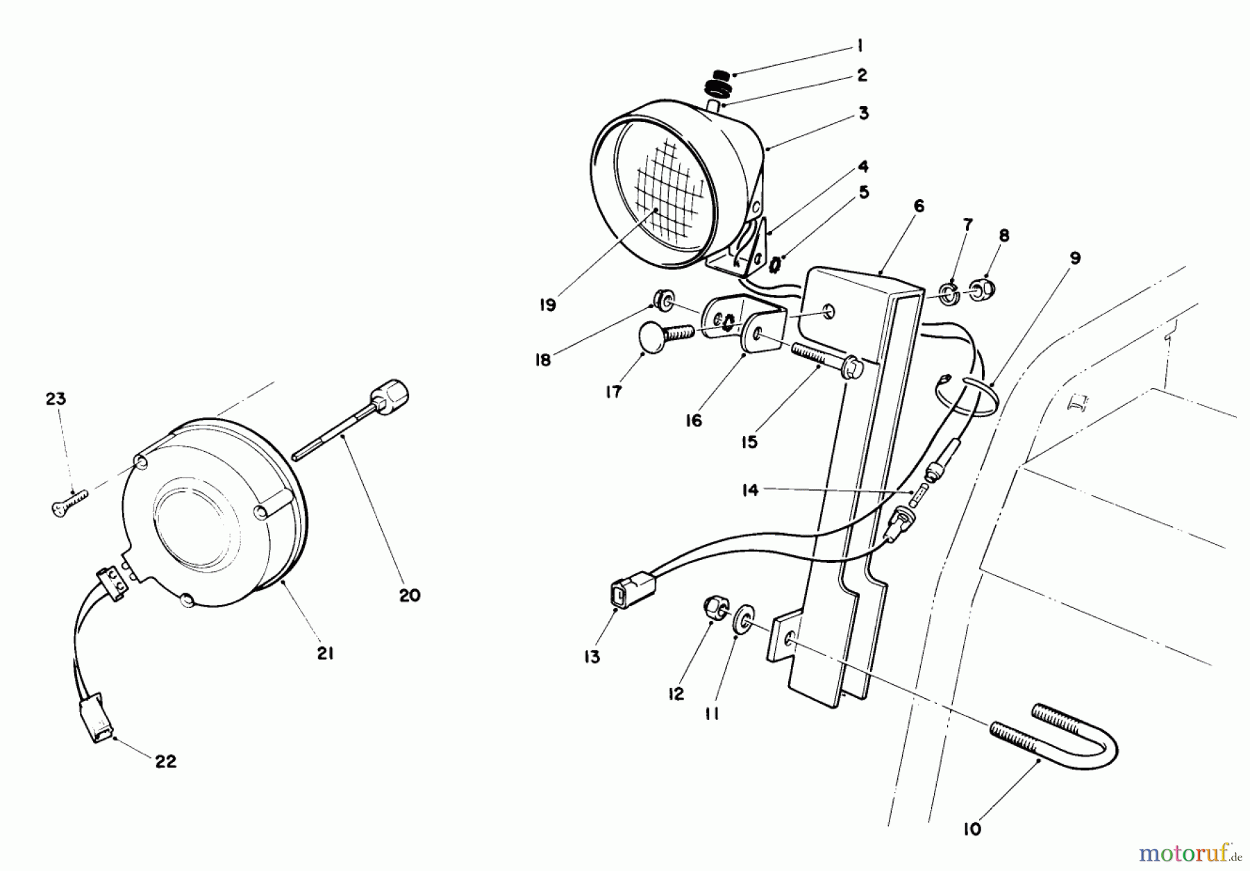  Toro Neu Snow Blowers/Snow Throwers Seite 1 38513 (624) - Toro 624 Power Shift Snowthrower, 1989 (9000001-9999999) LIGHT KIT NO. 66-7930 (OPTIONAL)