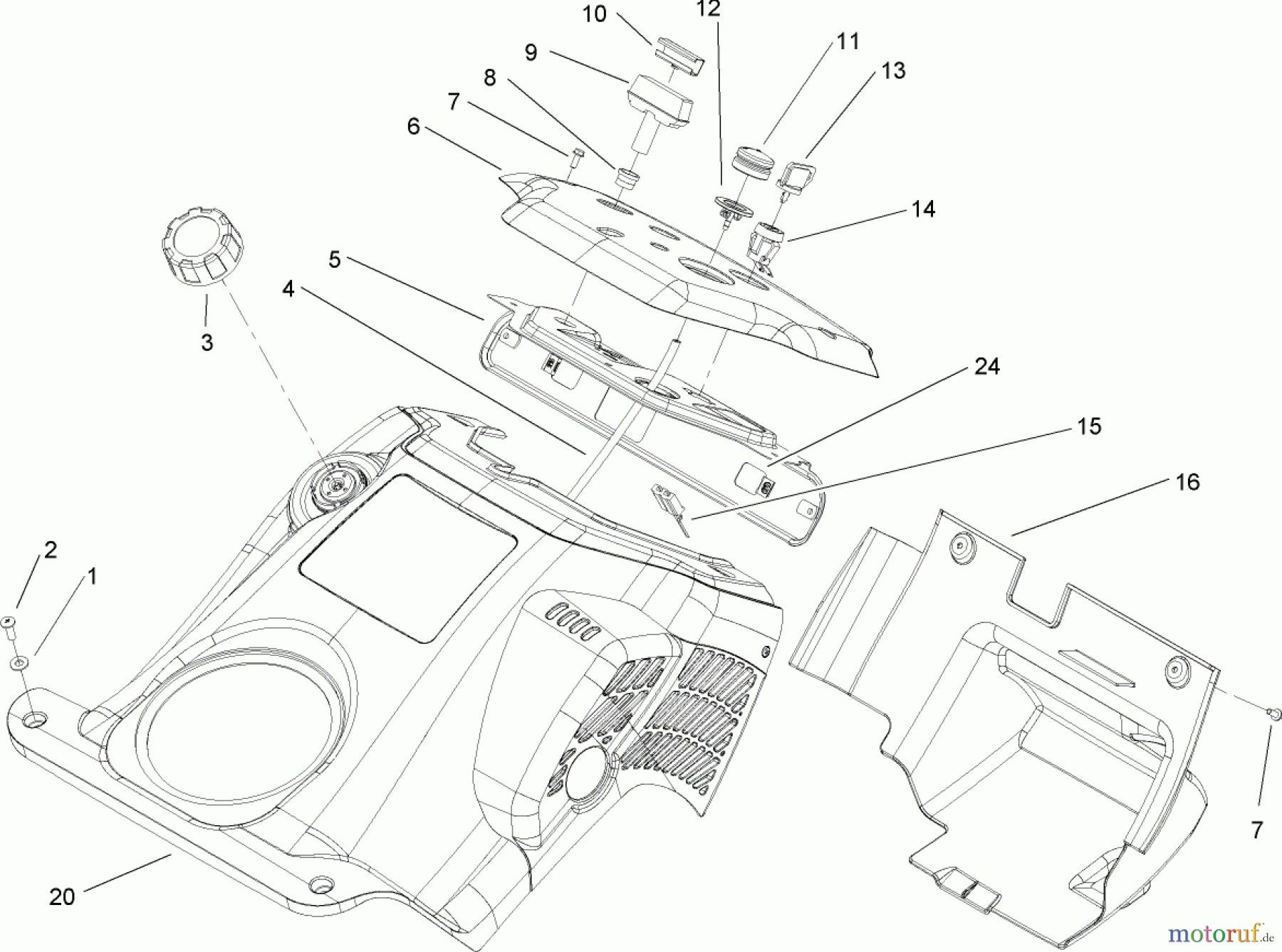  Toro Neu Snow Blowers/Snow Throwers Seite 1 38515 (2450) - Toro CCR 2450 GTS Snowthrower, 2004 (240000001-240999999) UPPER SHROUD AND CONTROL PANEL ASSEMBLY