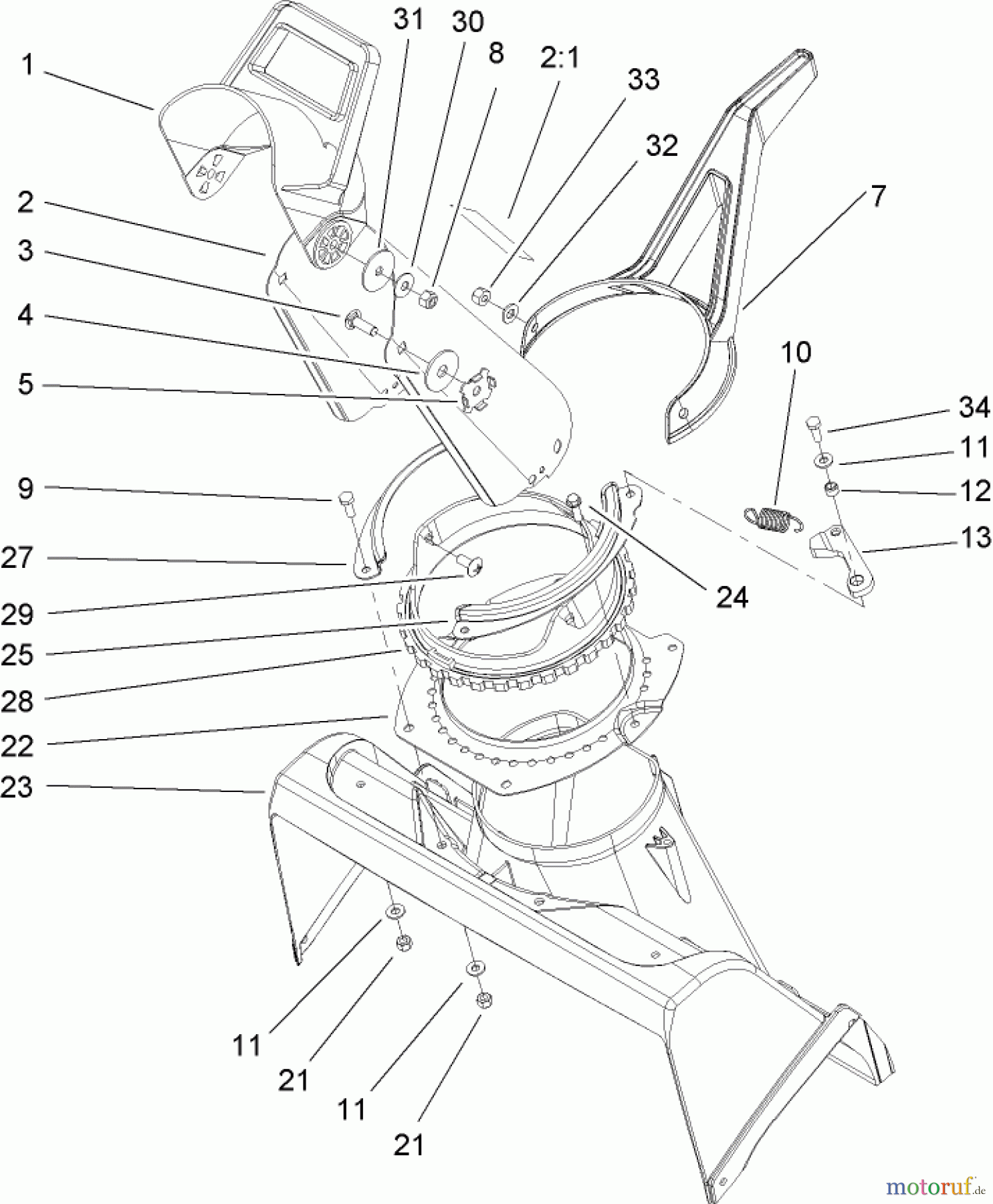  Toro Neu Snow Blowers/Snow Throwers Seite 1 38515 (2450) - Toro CCR 2450 GTS Snowthrower, 2007 (270000001-270010000) CHUTE ASSEMBLY