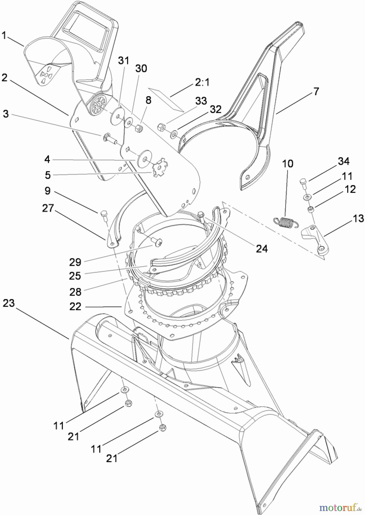  Toro Neu Snow Blowers/Snow Throwers Seite 1 38515 (2450) - Toro CCR 2450 GTS Snowthrower, 2010 (310000001-310006876) CHUTE ASSEMBLY