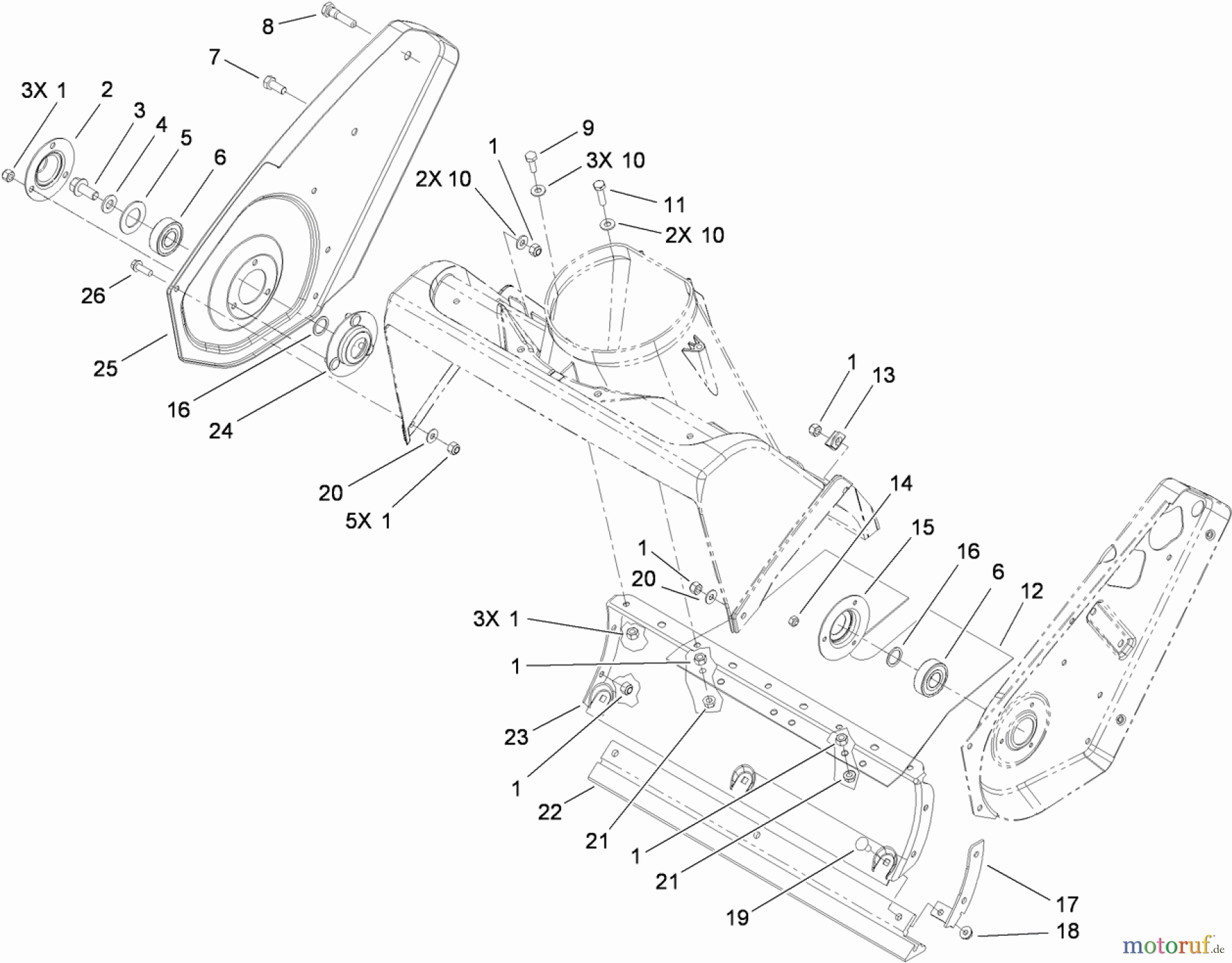  Toro Neu Snow Blowers/Snow Throwers Seite 1 38515 (2450) - Toro CCR 2450 GTS Snowthrower, 2010 (310000001-310006876) ROTOR HOUSING AND SCRAPER ASSEMBLY