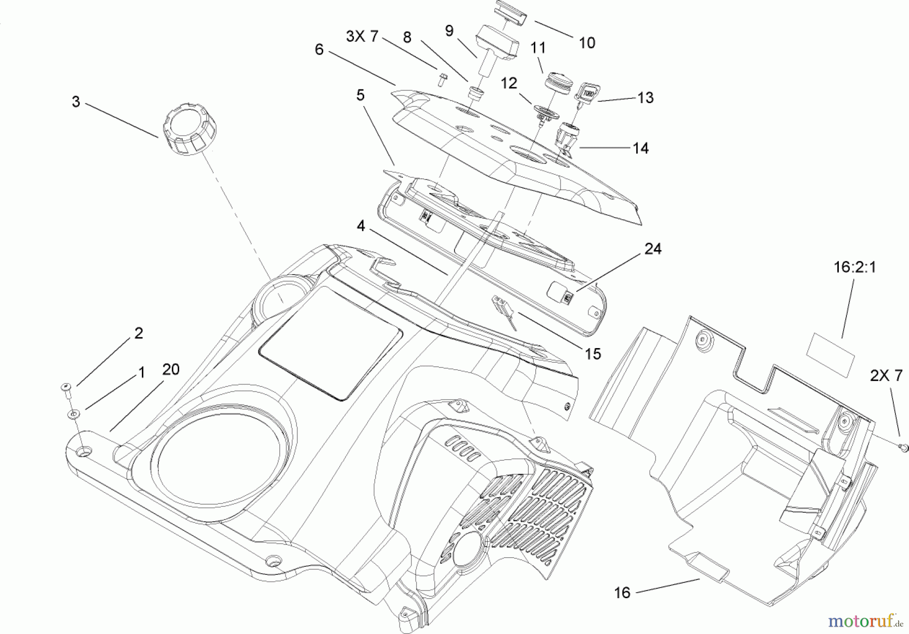  Toro Neu Snow Blowers/Snow Throwers Seite 1 38516 (2450) - Toro CCR 2450 GTS Snowthrower, 2007 (270010001-270999999) SHROUD AND CONTROL PANEL ASSEMBLY