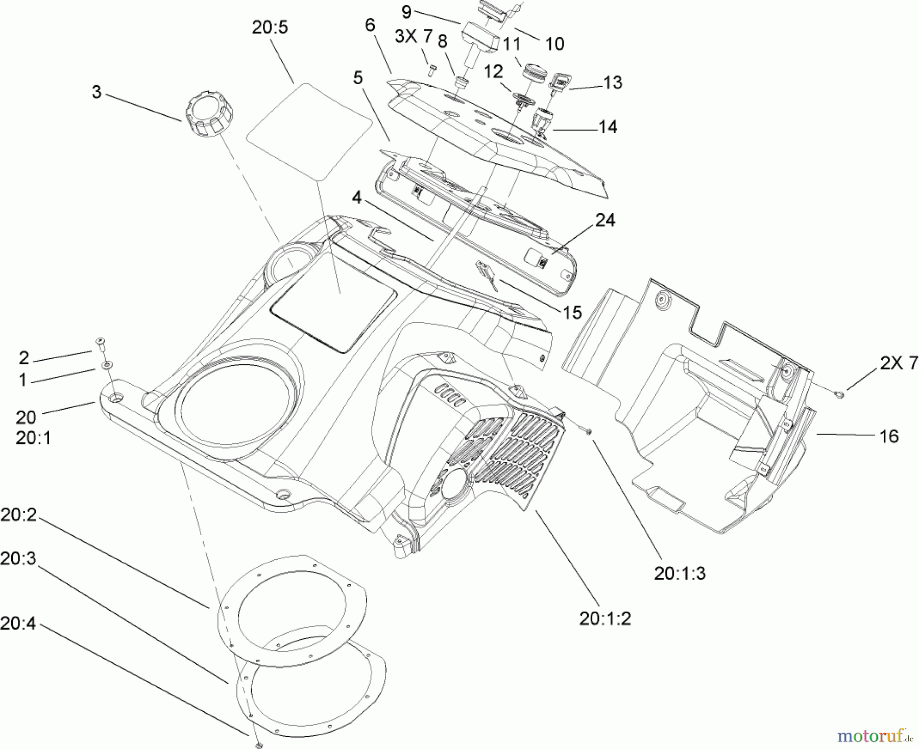  Toro Neu Snow Blowers/Snow Throwers Seite 1 38517 (3650) - Toro CCR 3650 GTS Snowthrower, 2006 (260010001-260999999) SHROUD AND CONTROL PANEL ASSEMBLY