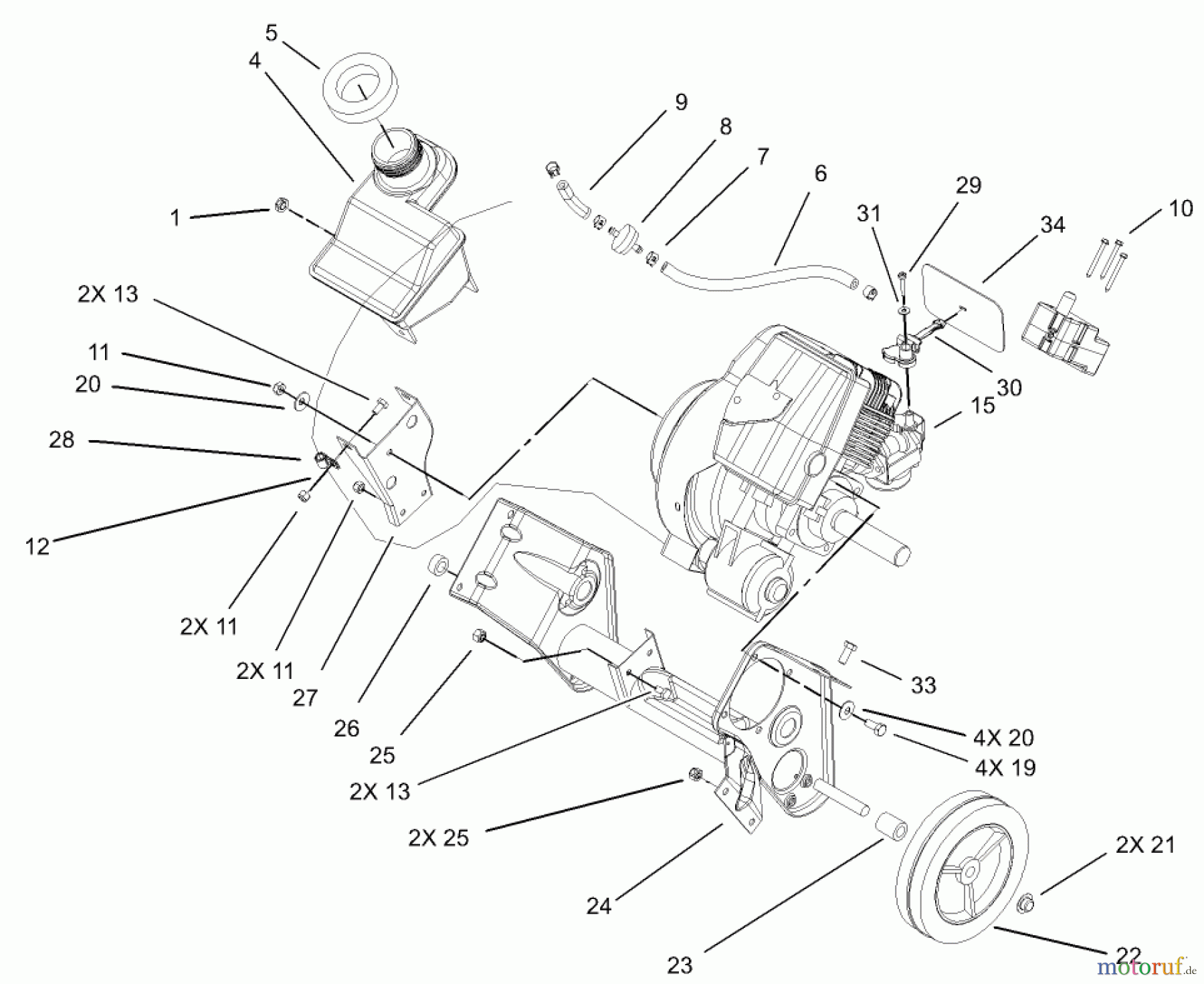  Toro Neu Snow Blowers/Snow Throwers Seite 1 38518 (3650) - Toro CCR 3650 GTS Snowthrower, 2004 (240000001-240999999) ENGINE AND FRAME ASSEMBLY