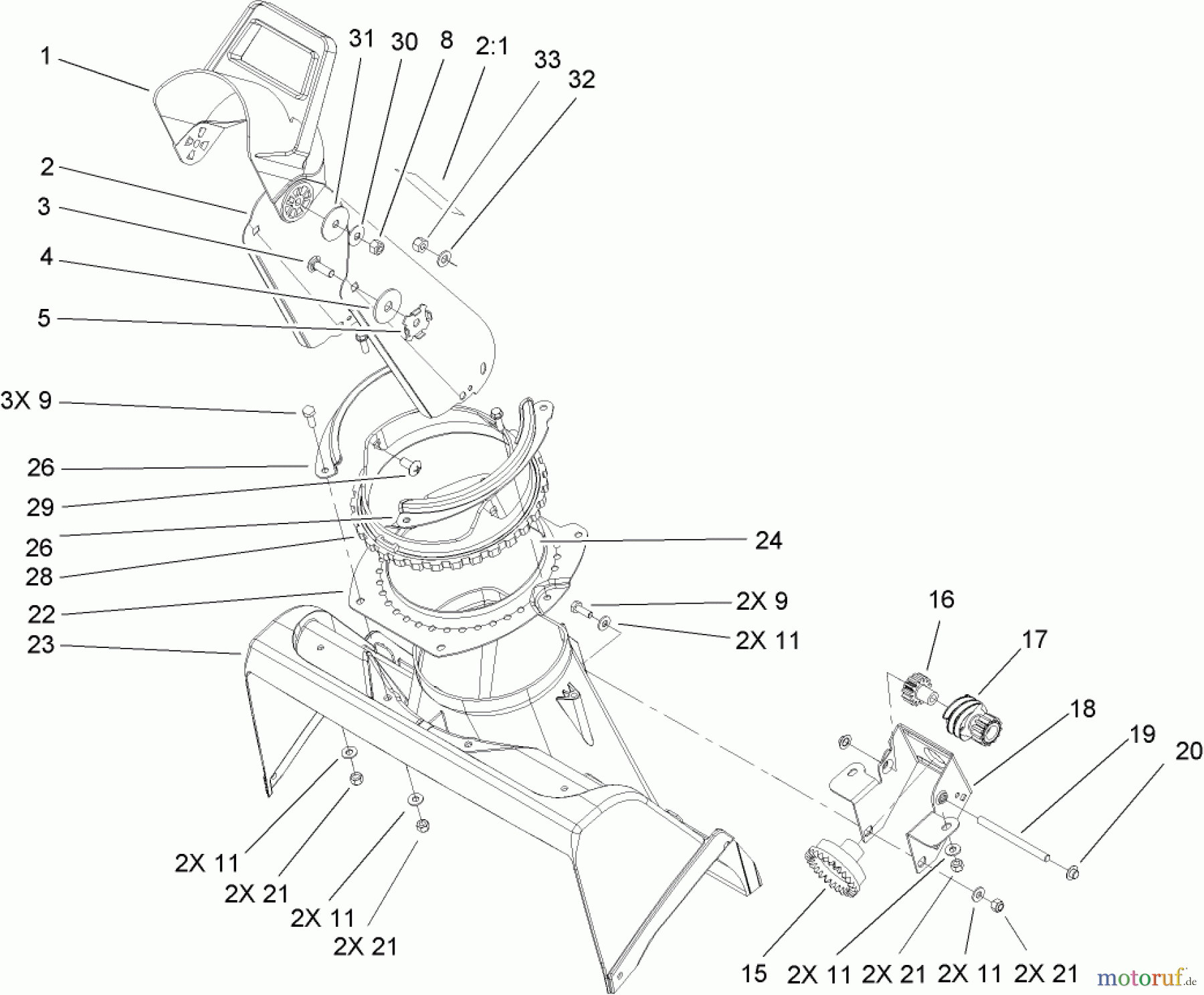  Toro Neu Snow Blowers/Snow Throwers Seite 1 38518 (3650) - Toro CCR 3650 GTS Snowthrower, 2005 (250000001-250999999) CHUTE ASSEMBLY