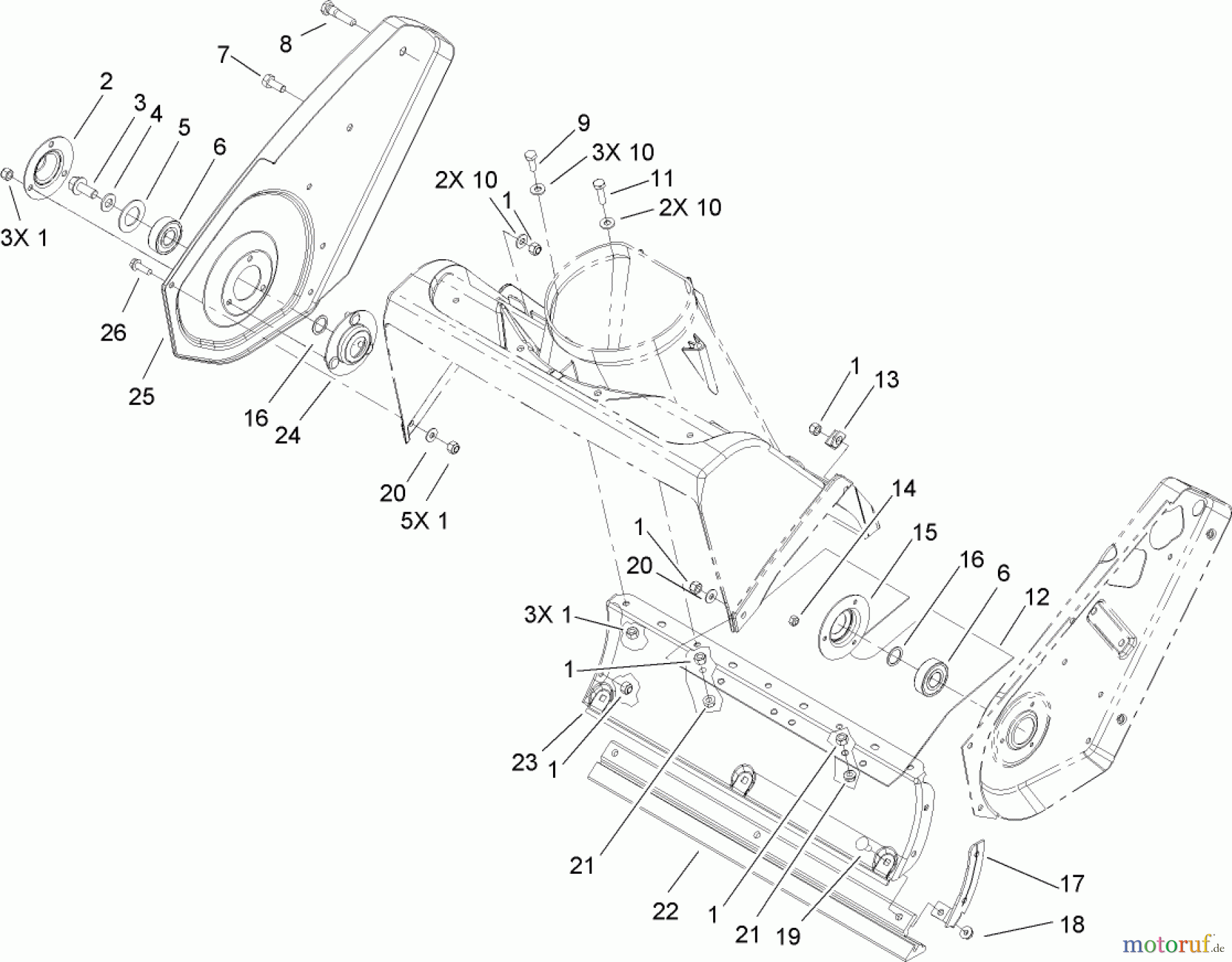  Toro Neu Snow Blowers/Snow Throwers Seite 1 38518 (3650) - Toro CCR 3650 GTS Snowthrower, 2006 (260010001-260999999) ROTOR HOUSING AND SCRAPER ASSEMBLY