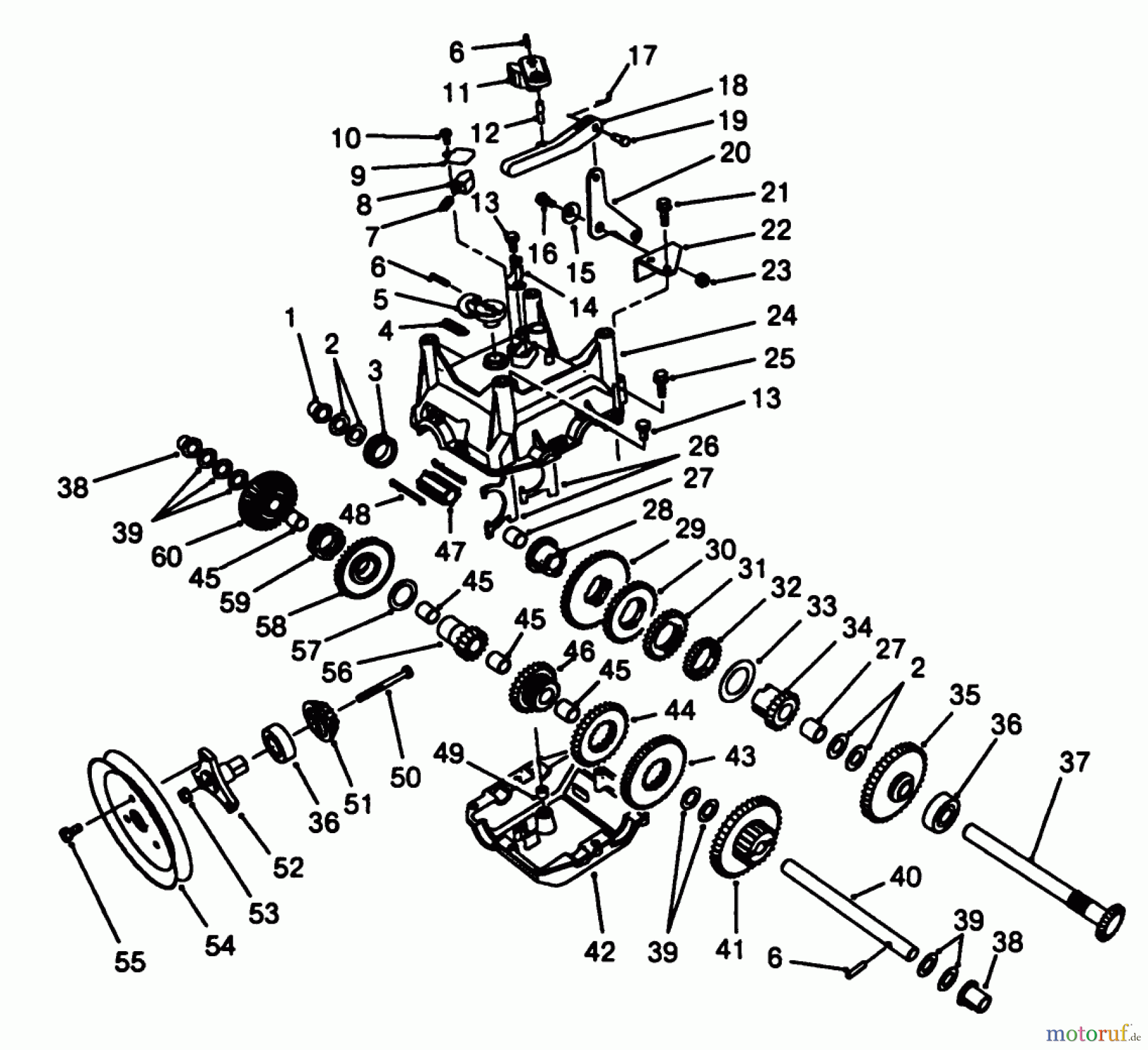  Toro Neu Snow Blowers/Snow Throwers Seite 1 38525 (724) - Toro 724 Power Shift Snowthrower, 1988 (8000001-8999999) TRANSMISSION ASSEMBLY NO. 62-0190