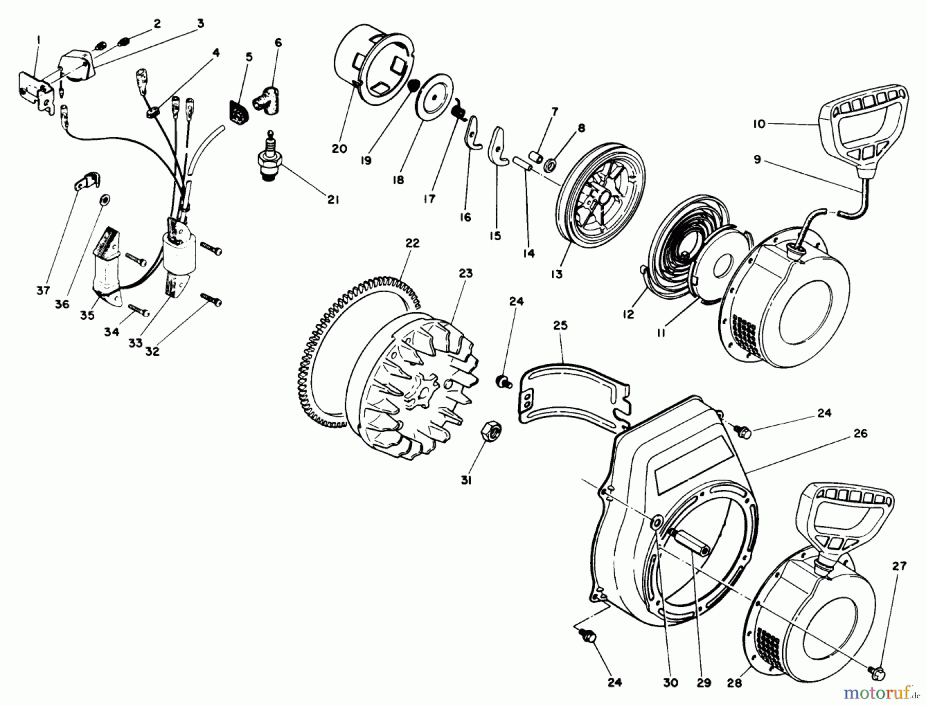  Toro Neu Snow Blowers/Snow Throwers Seite 1 38520 (724) - Toro 724 Power Shift Snowthrower, 1989 (9000001-9999999) ENGINE NO. 68-8290 IGNITION ASSEMBLY