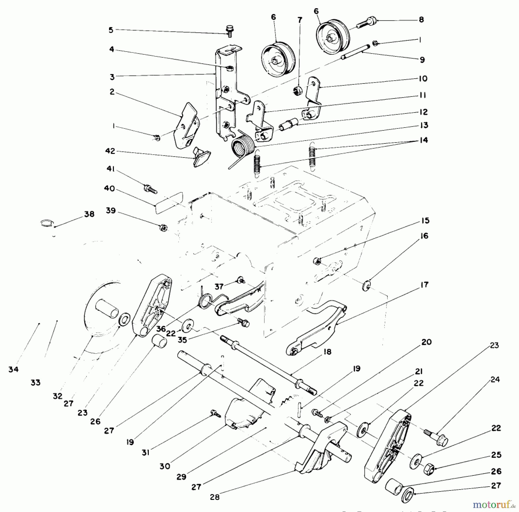  Toro Neu Snow Blowers/Snow Throwers Seite 1 38520 (724) - Toro 724 Power Shift Snowthrower, 1989 (9000001-9999999) TRACTION DRIVE ASSEMBLY