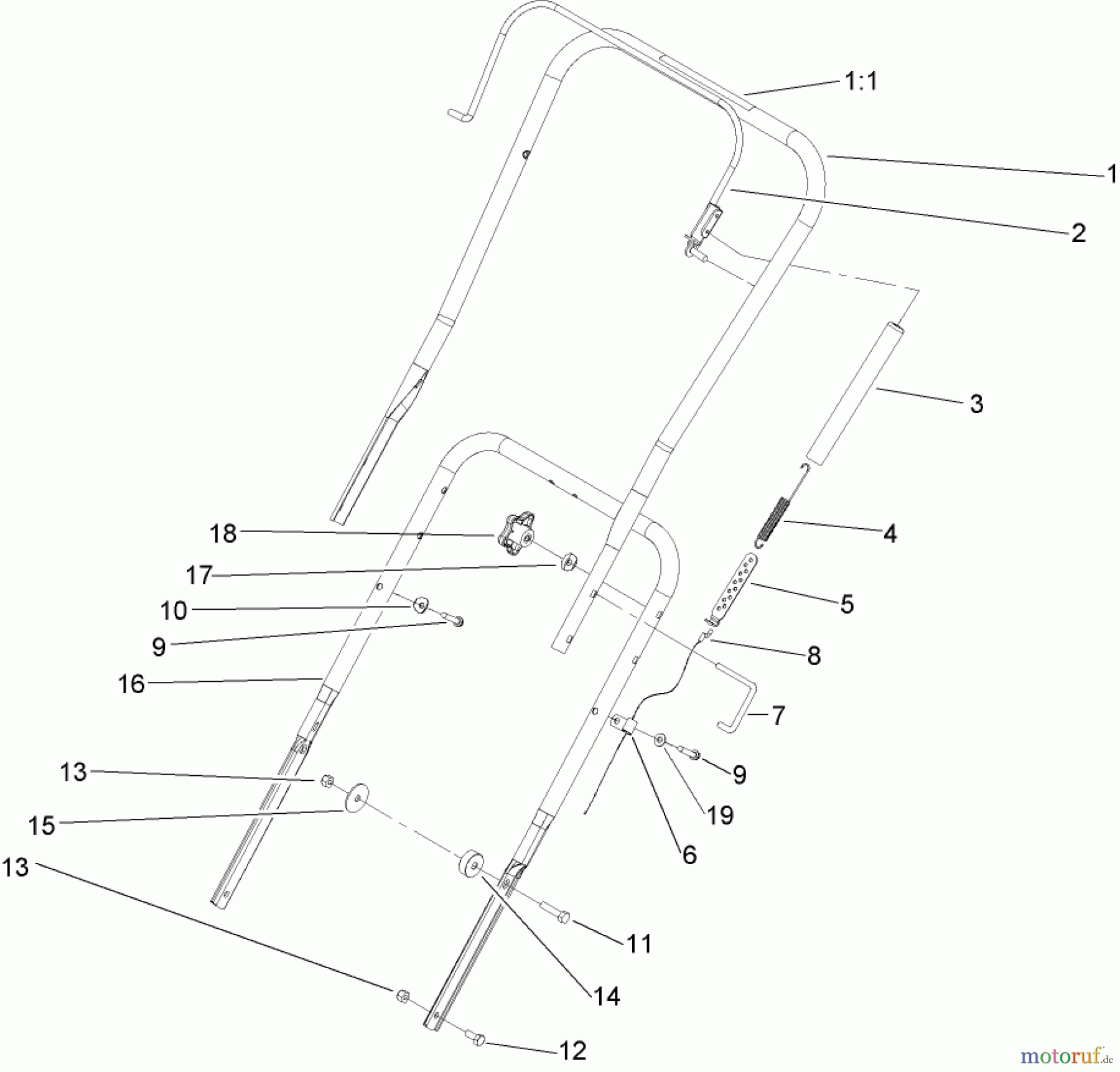  Toro Neu Snow Blowers/Snow Throwers Seite 1 38535 (2450) - Toro CCR 2450 GTS Snowthrower, 2005 (250000001-250999999) HANDLE ASSEMBLY