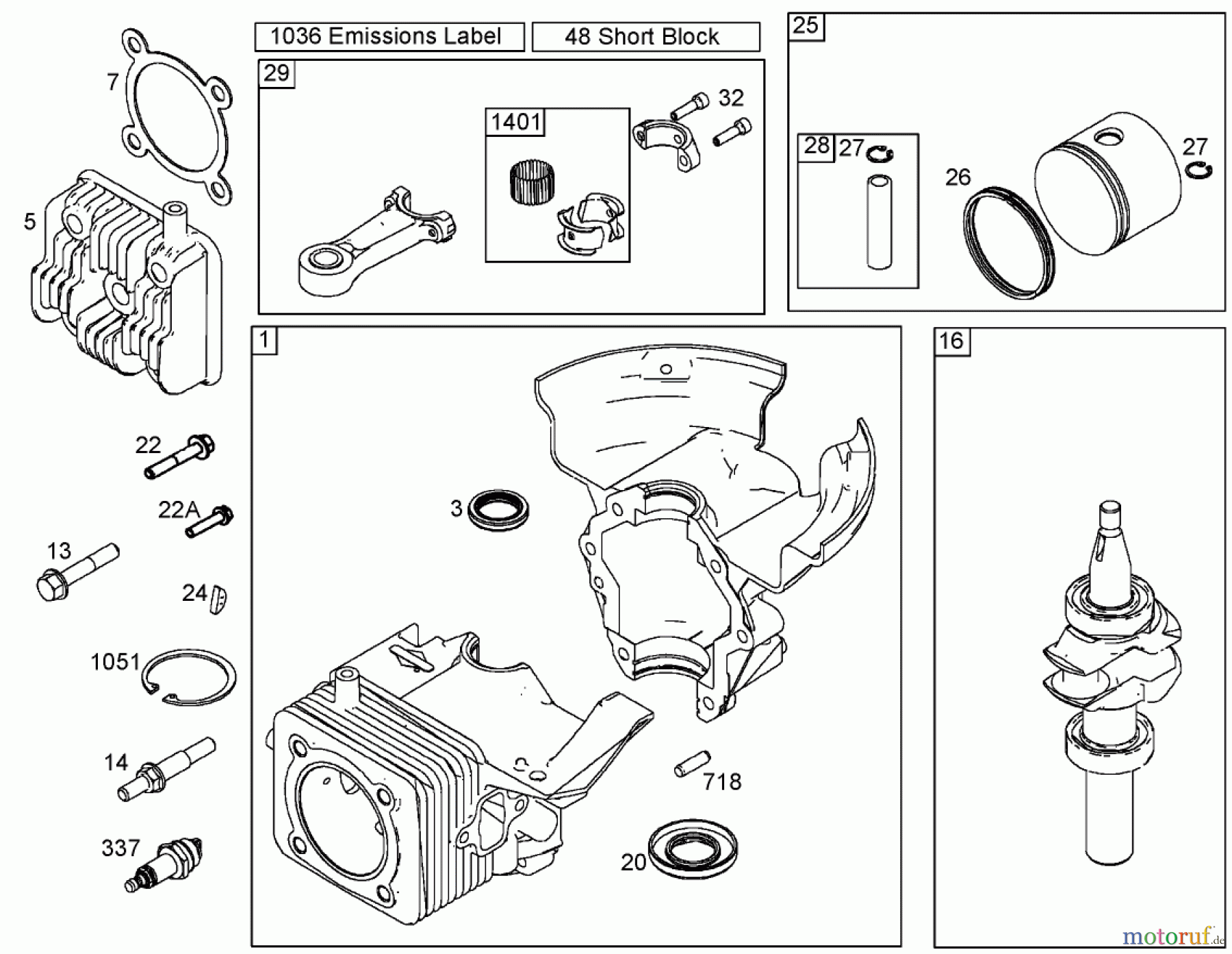 Toro Neu Snow Blowers/Snow Throwers Seite 1 38538 (3650) - Toro CCR 3650 GTS Snowthrower, 2005 (250000001-250999999) CYLINDER, PISTON, AND CONNECTING ROD ASSEMBLIES BRIGGS AND STRATTON 084233-0198-E1