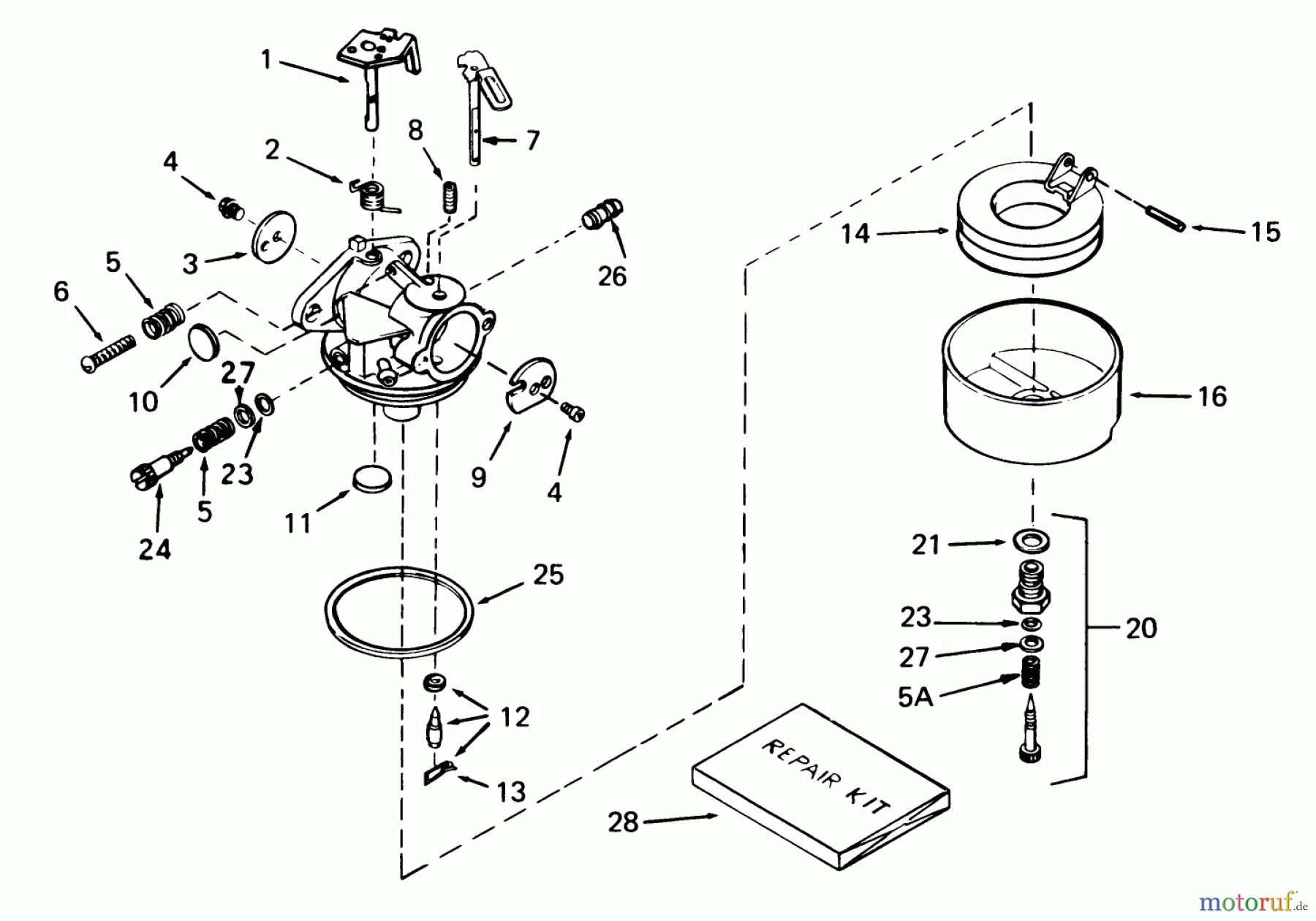  Toro Neu Snow Blowers/Snow Throwers Seite 1 38543 (824) - Toro 824 Power Shift Snowthrower, 1988 (8000001-8999999) CARBURETOR NO. 632334