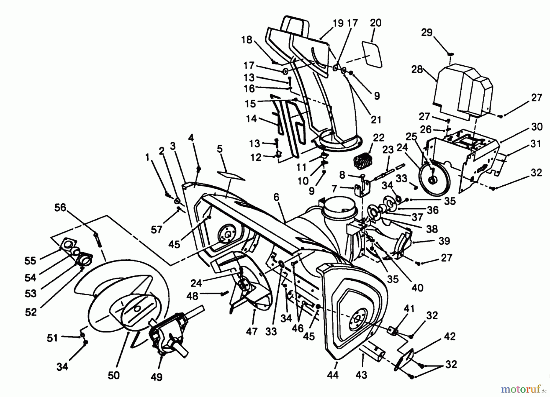  Toro Neu Snow Blowers/Snow Throwers Seite 1 38540 (824) - Toro 824 Power Shift Snowthrower, 1988 (8000001-8999999) HOUSING & CHUTE ASSEMBLY